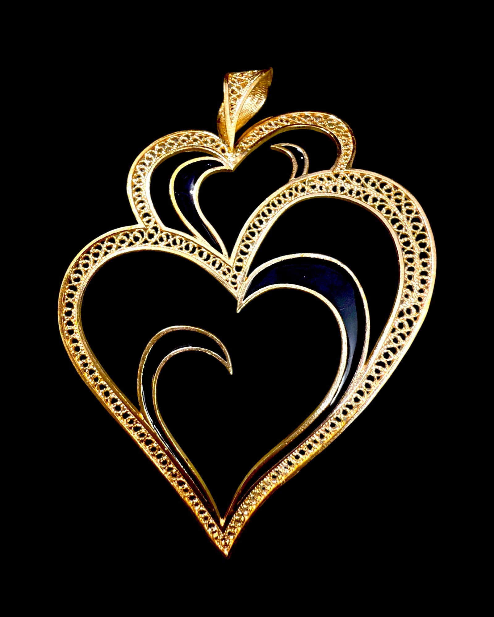 Heart of Viana Medal 22 With Black Enamel