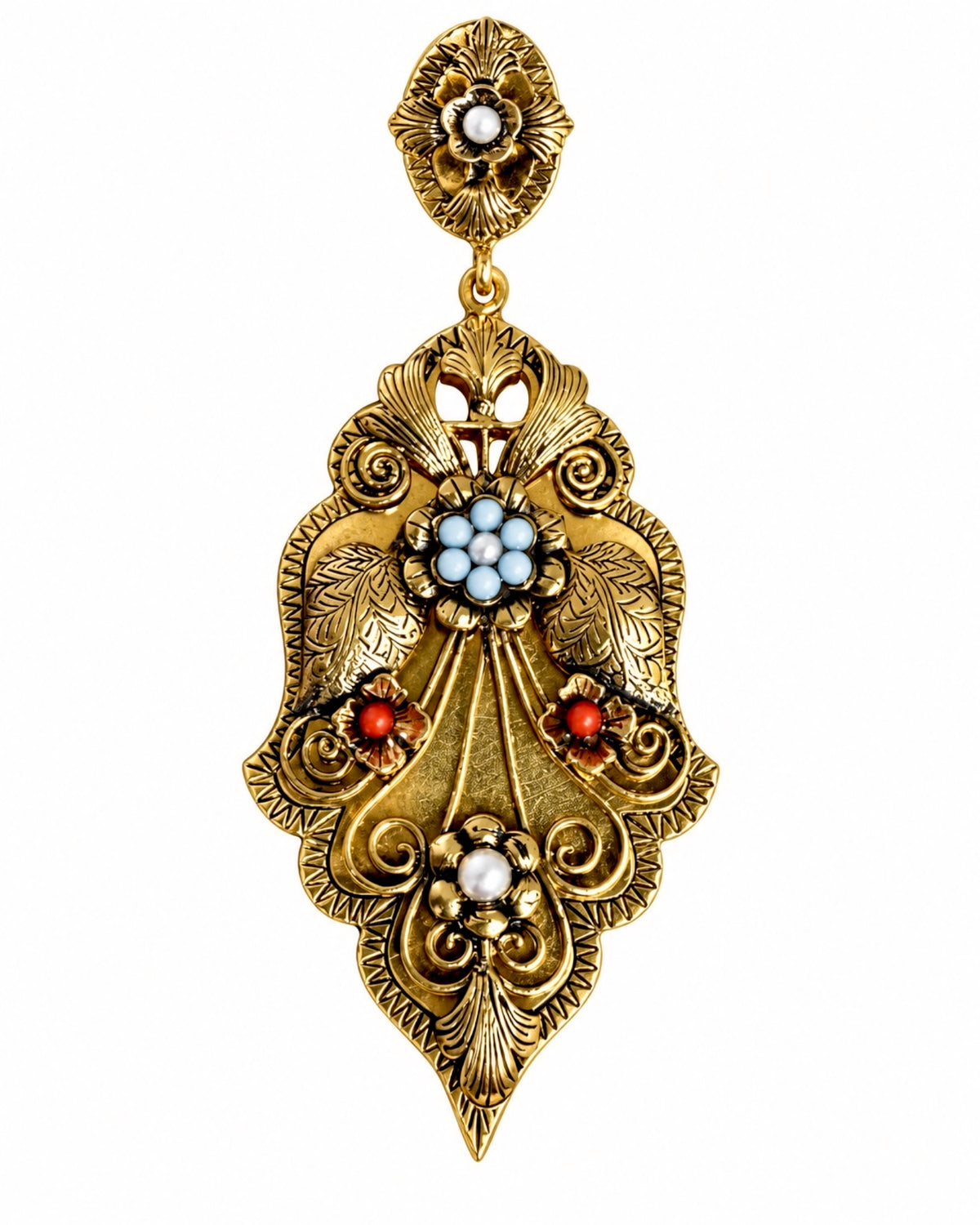 Silver-plated Gramalheira Medal with Colored Stones