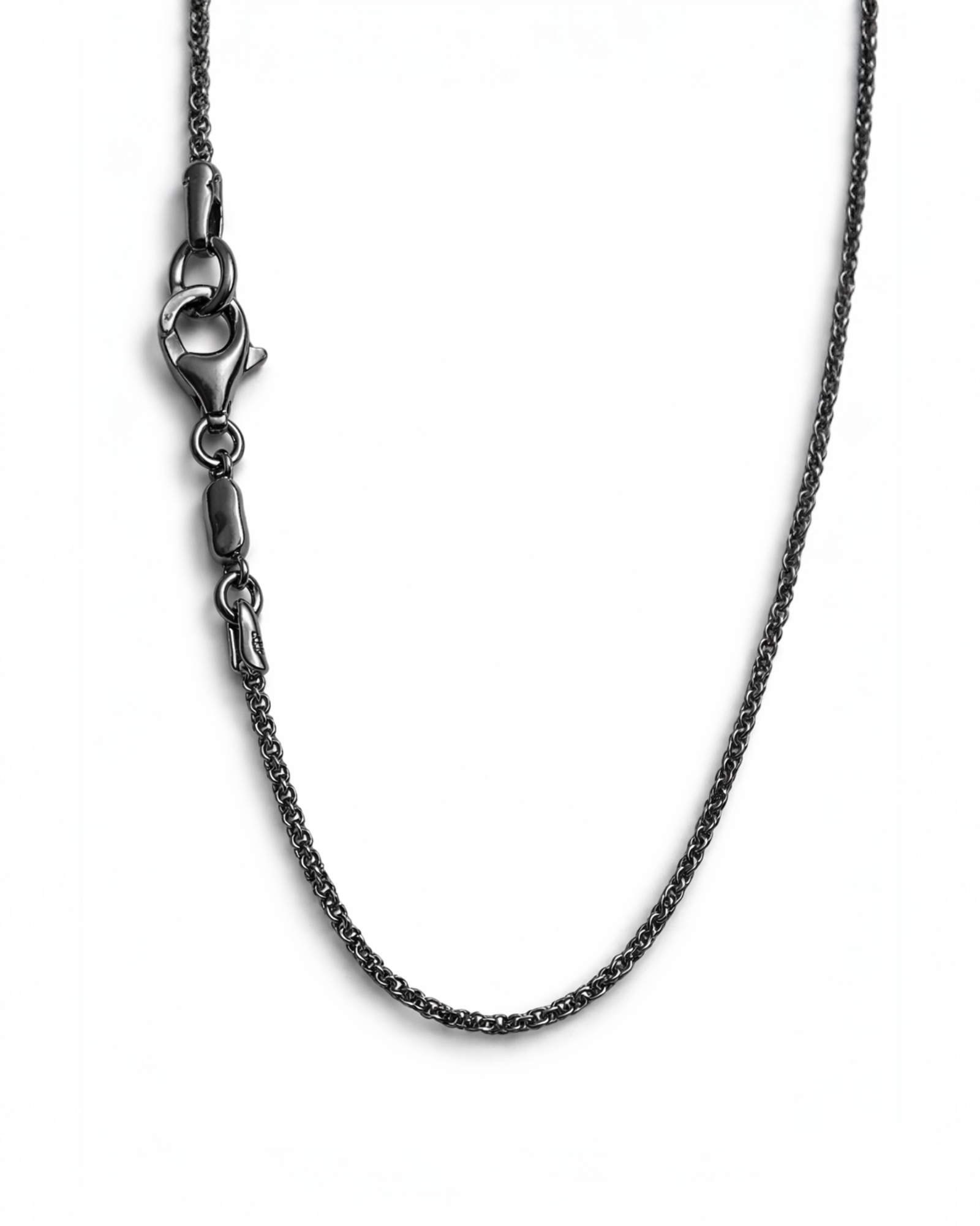 Colar Simples com Brilho em Prata Escurecida- 80cm