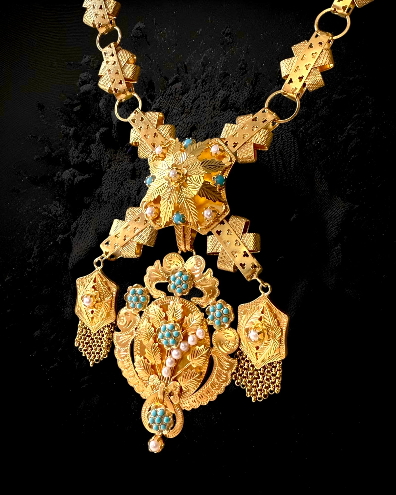 Filigree Chain Necklace in Gold Plated Silver