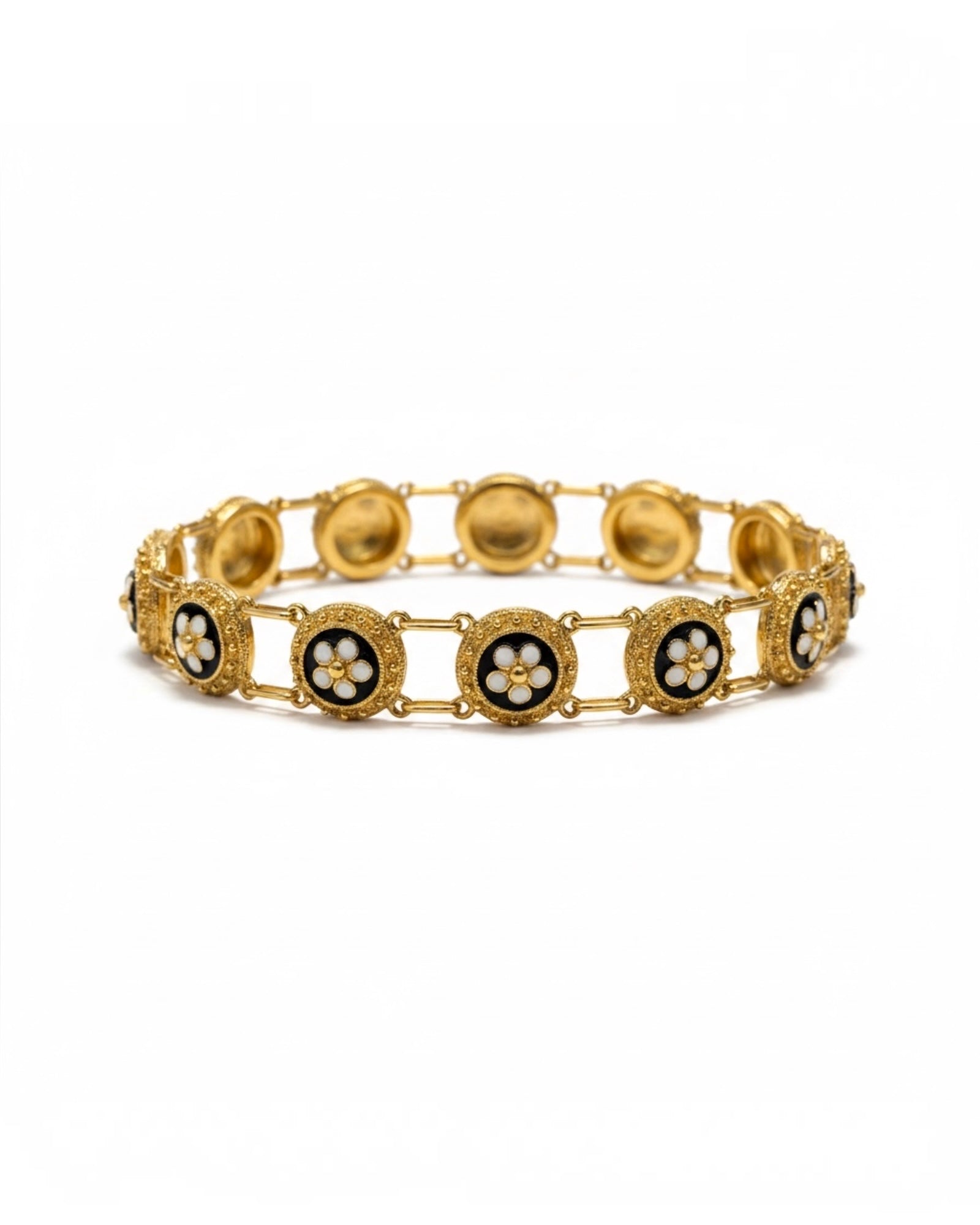 Pulseira de Caramujo Azul em Prata Dourada