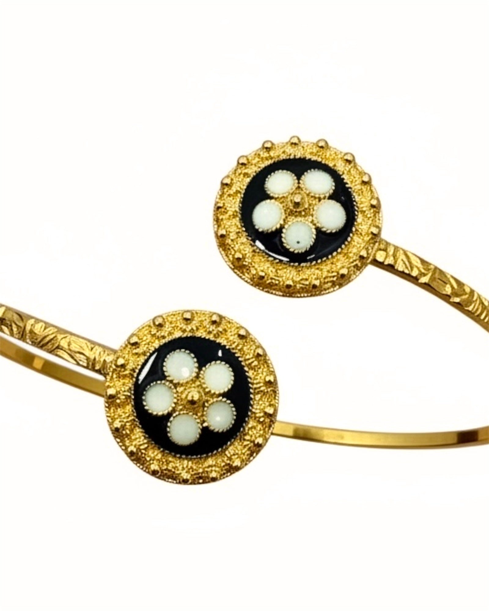 Escrava / Pulseira de Caramujo Azul em Prata Dourada