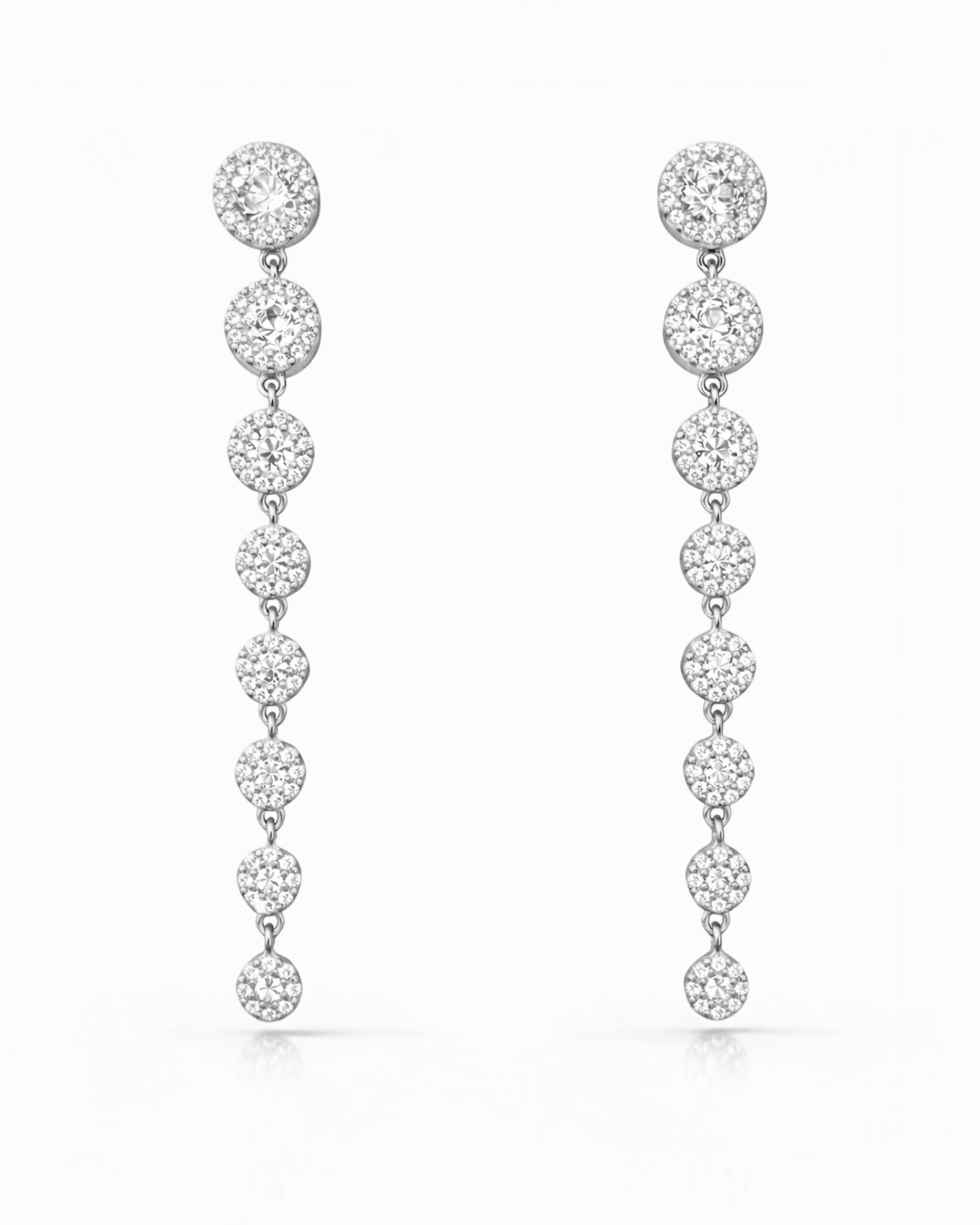 Silver earrings with a gradient shine.