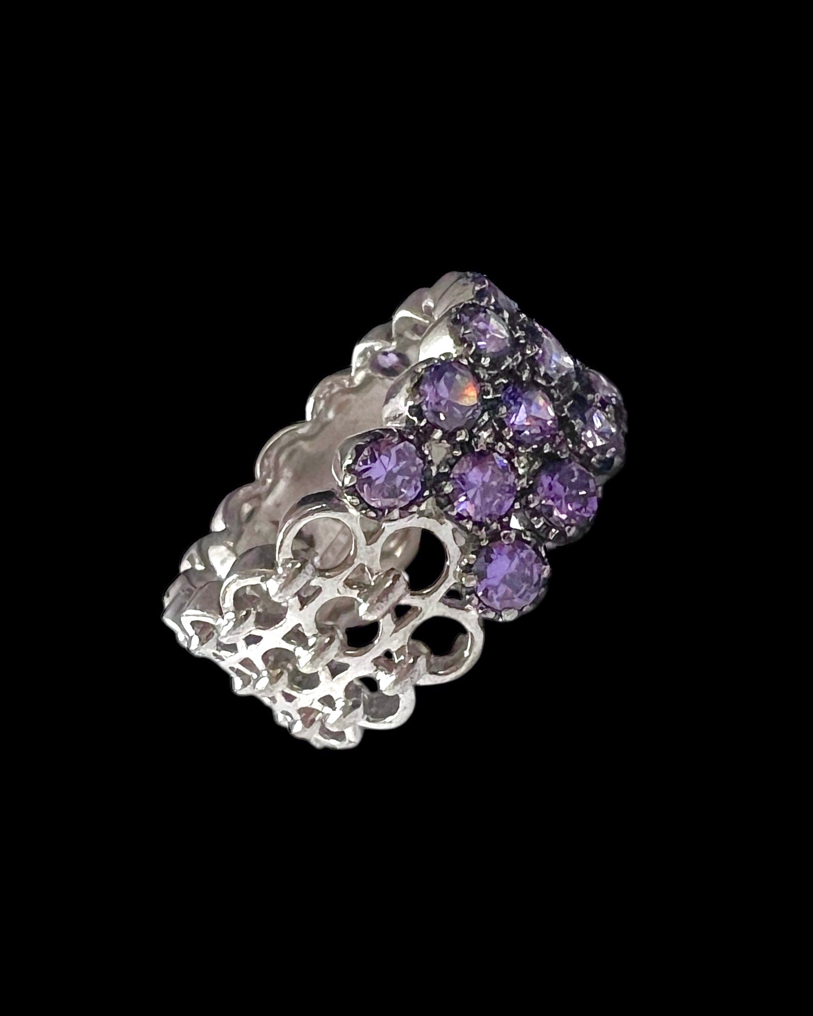 Lilac Sparkles Silver Ring