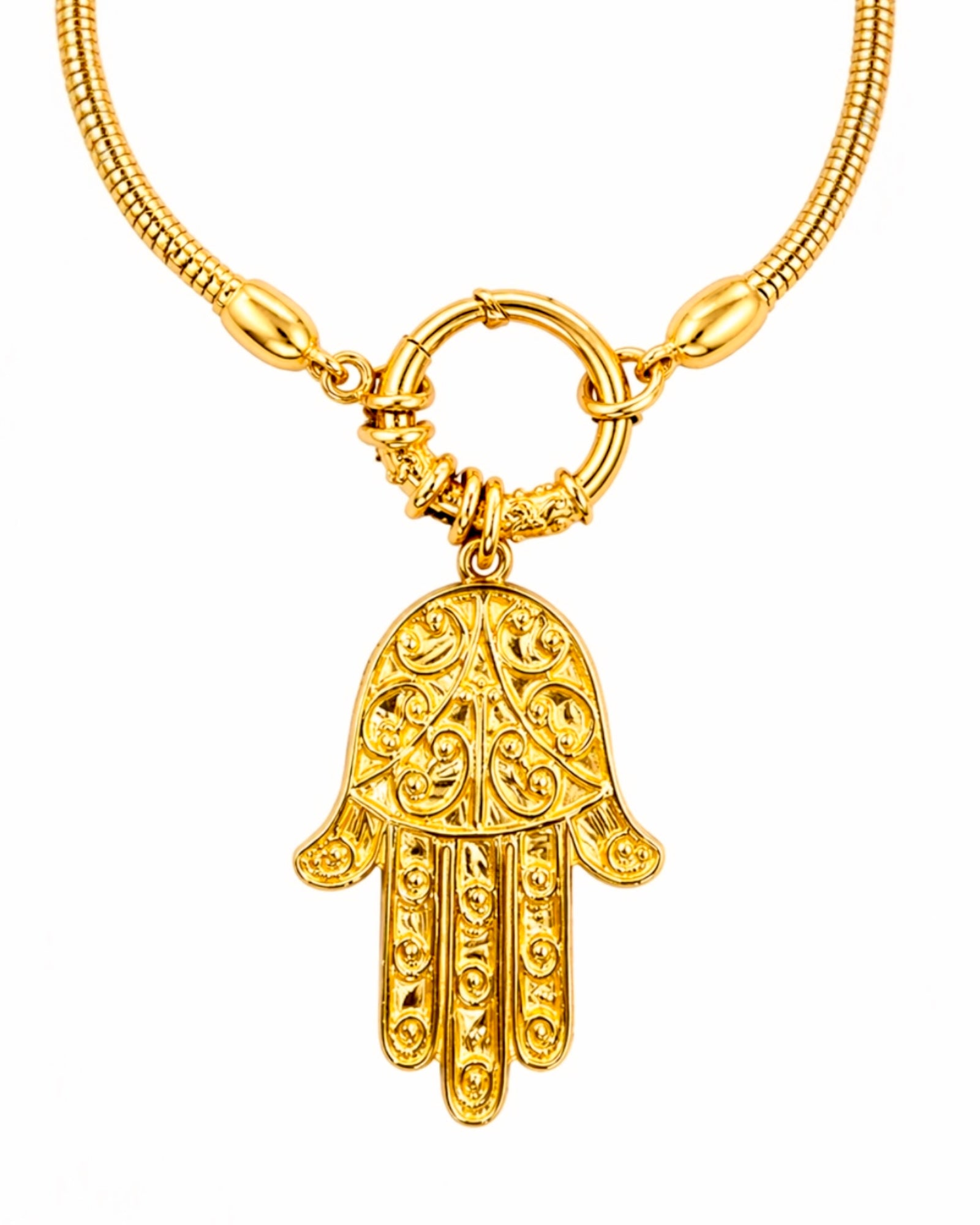 Pulseira Mão em Prata Dourada