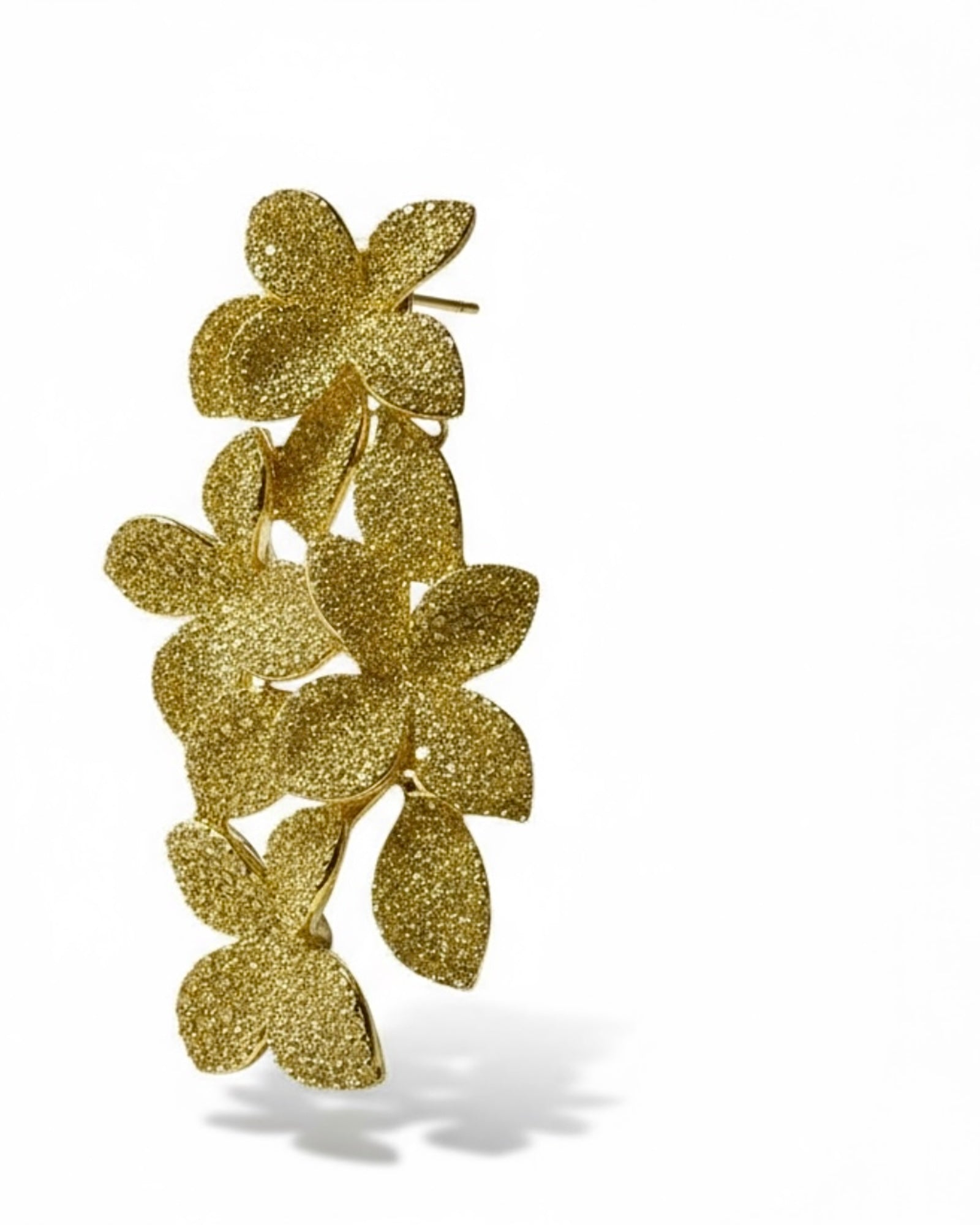 Gold-plated silver petal earrings