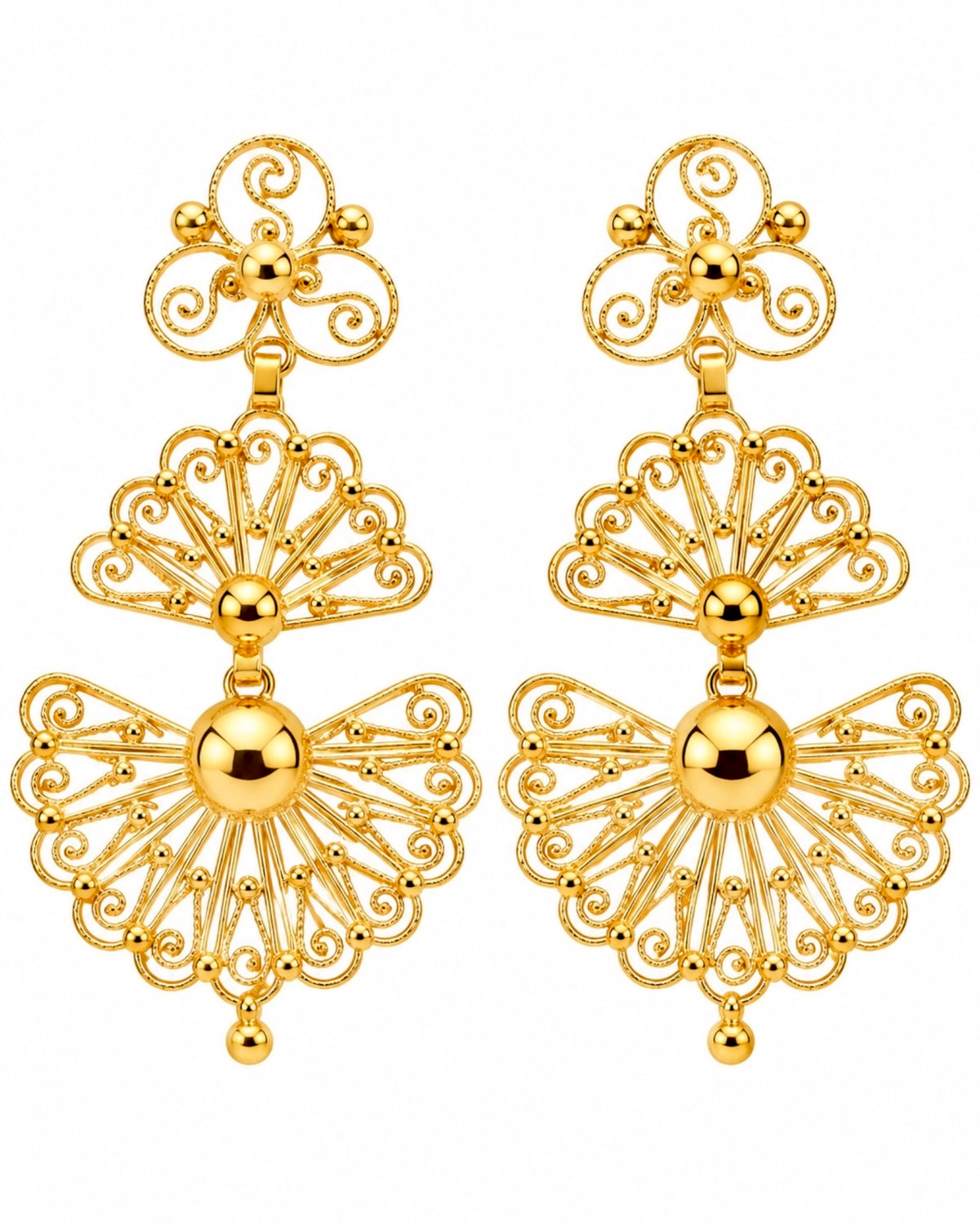 Galician Earrings in Gold-Plated Silver