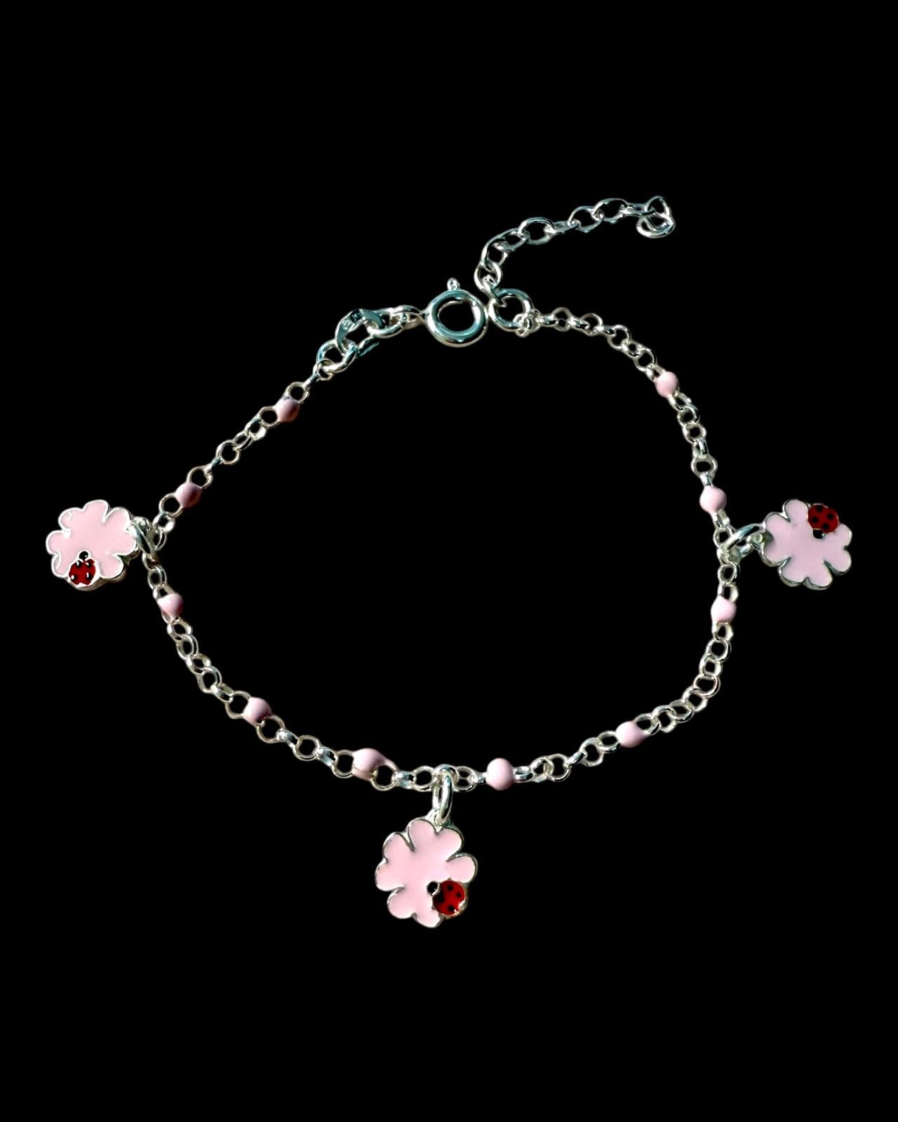 Children's Flower Bracelet in Silver