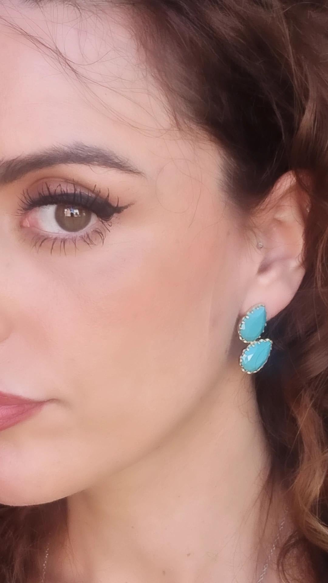 Two-Drop Lilac Earrings in Gold-Plated Silver