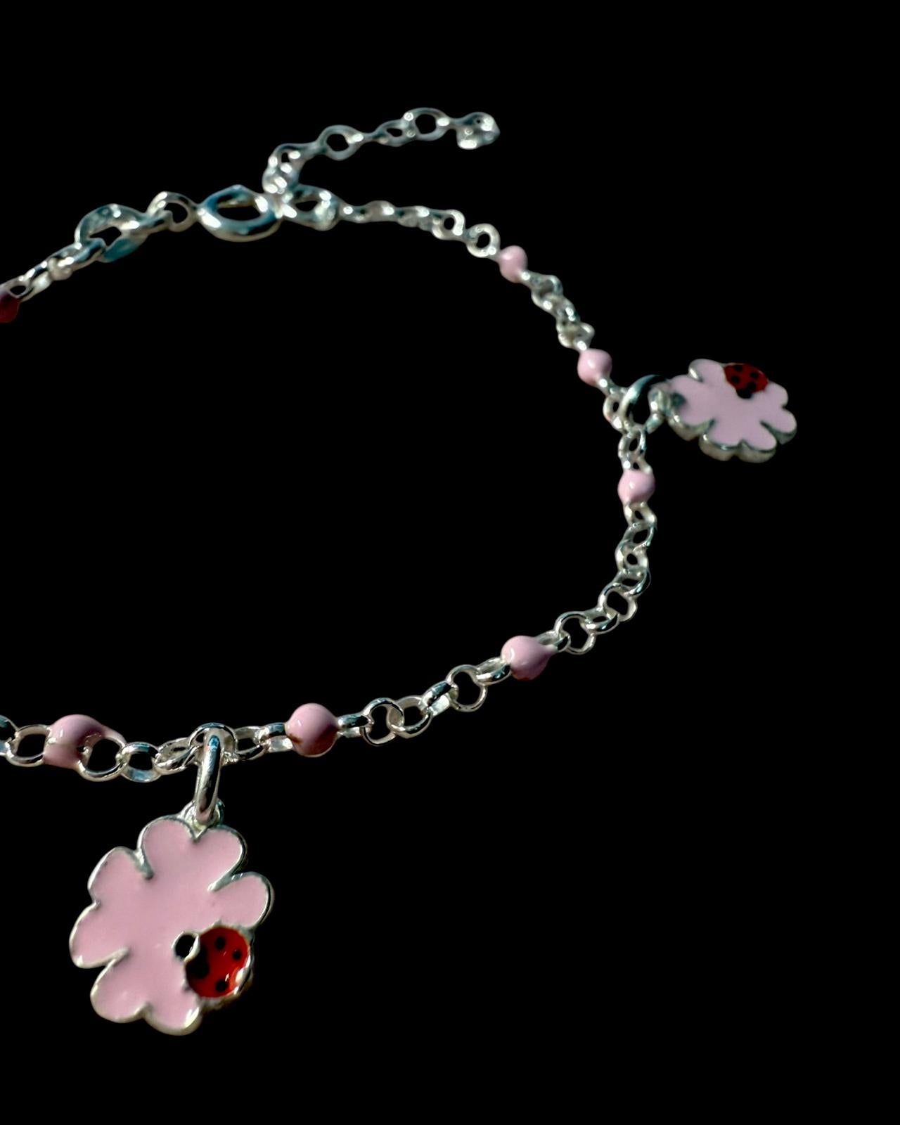 Children's Flower Bracelet in Silver