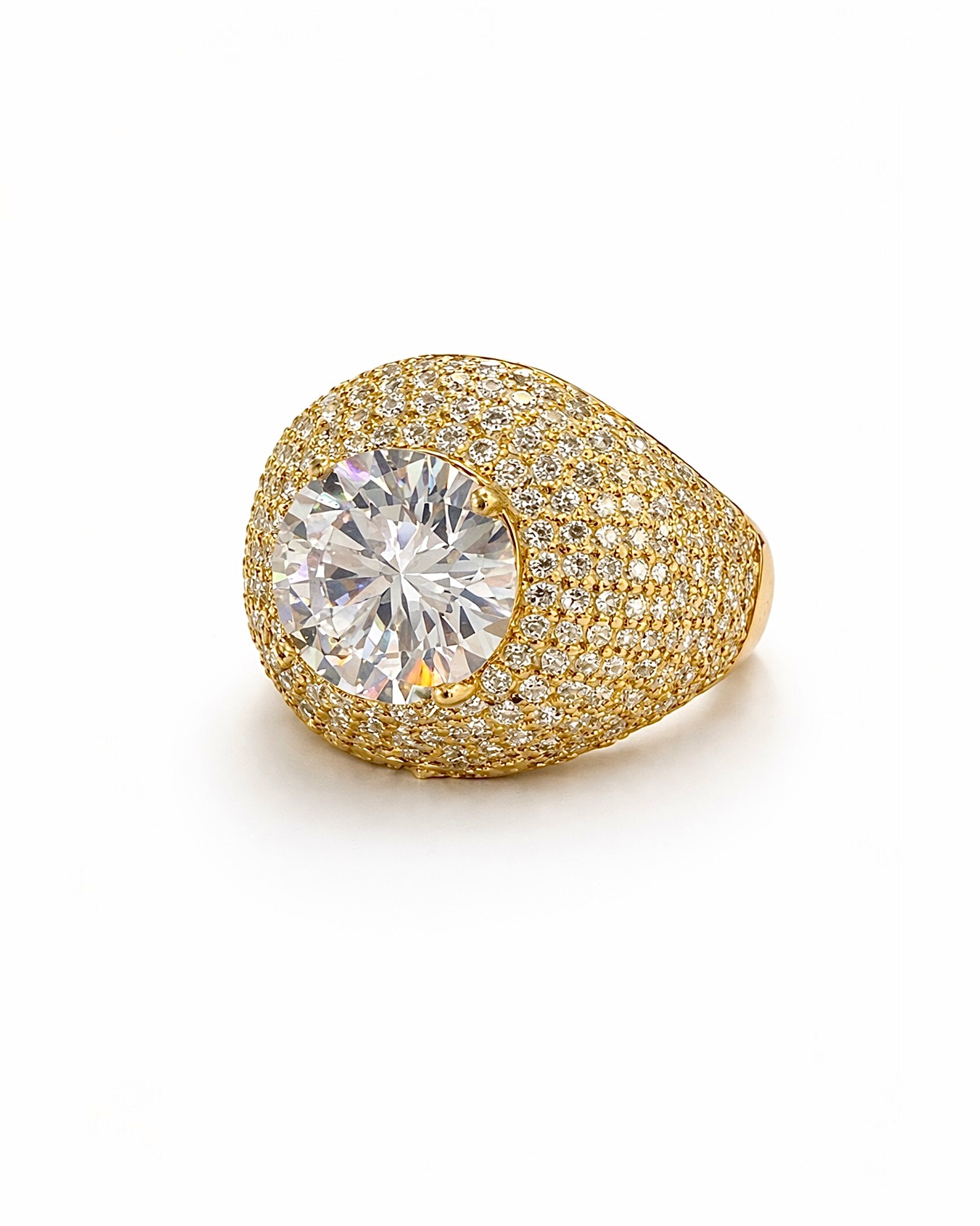 Solitaire Ring in Gold-Plated Silver