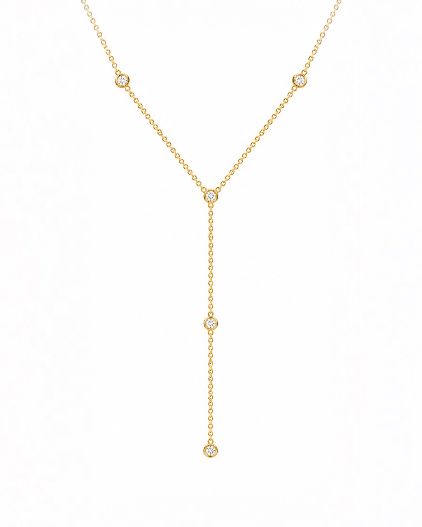 Colar Decote Elegante em Prata Dourada