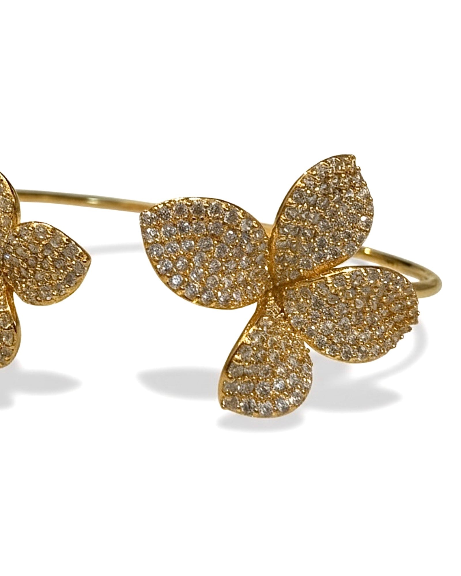 Pulseira / Escrava Pétalas em Prata Dourada