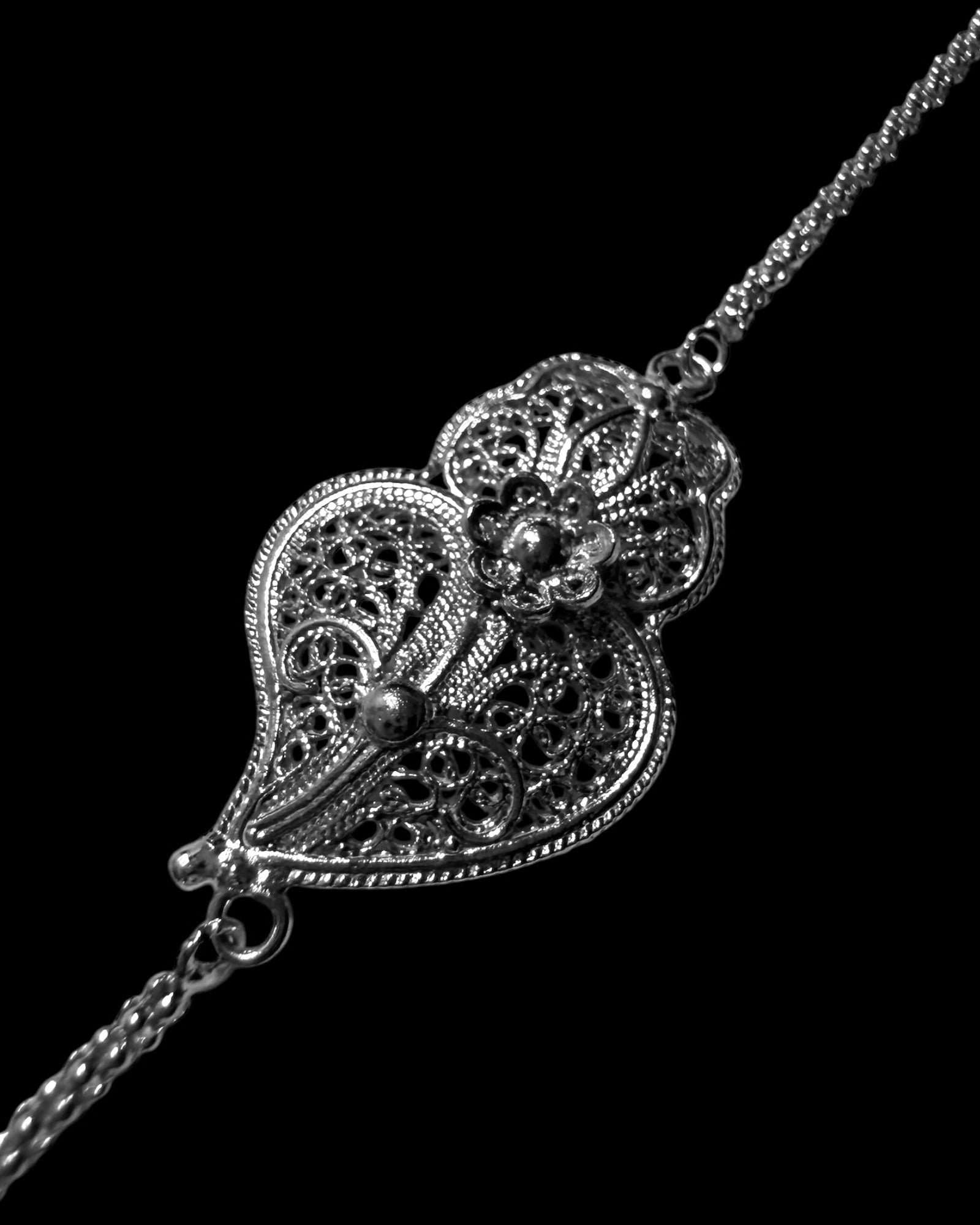 Pulseira Coração de Viana em Prata