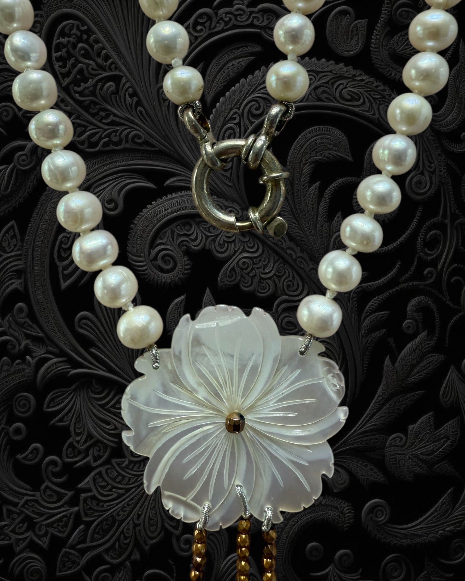 Gold Plated Silver Flower Necklace