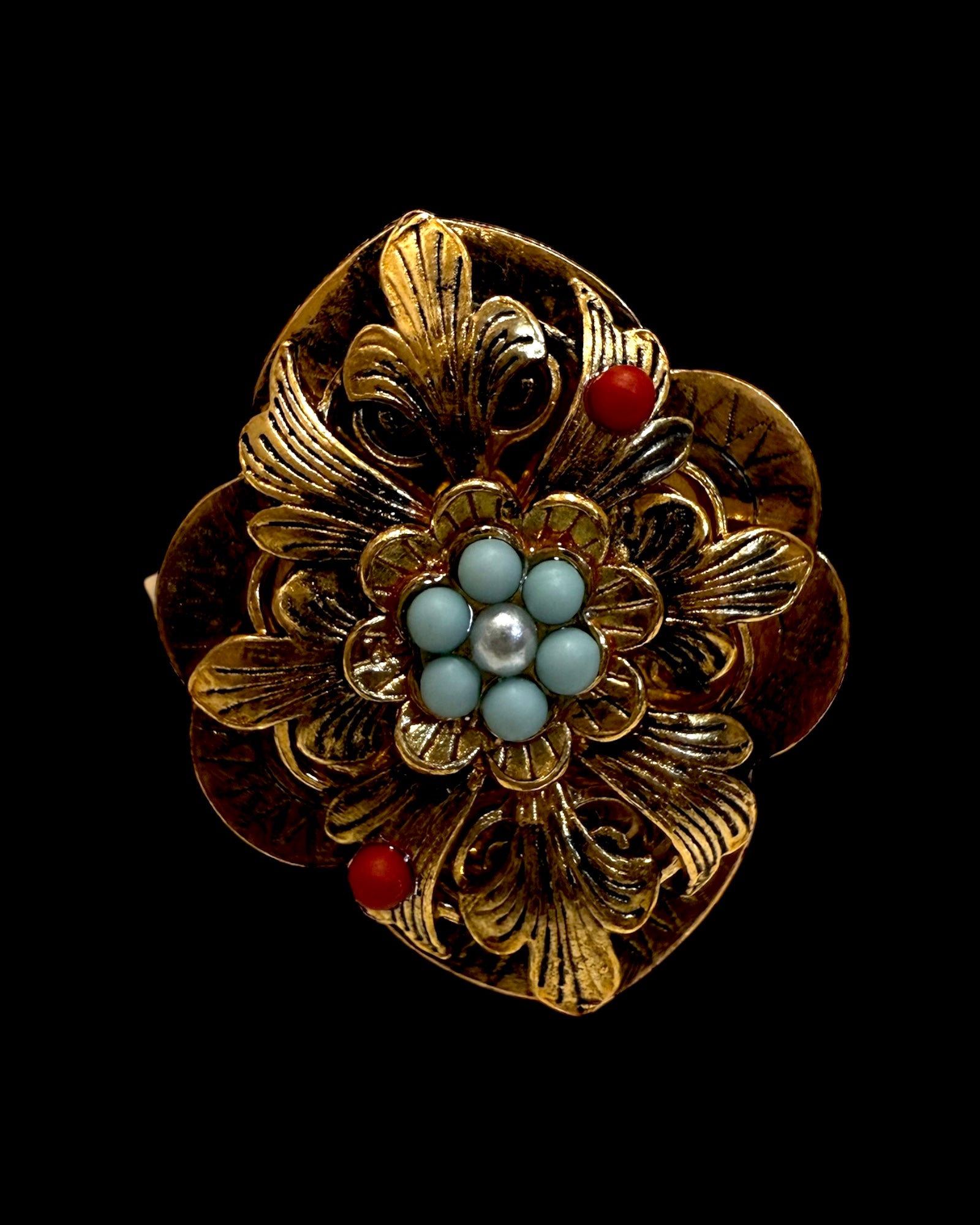 Filigree Ring in Gold Plated Silver