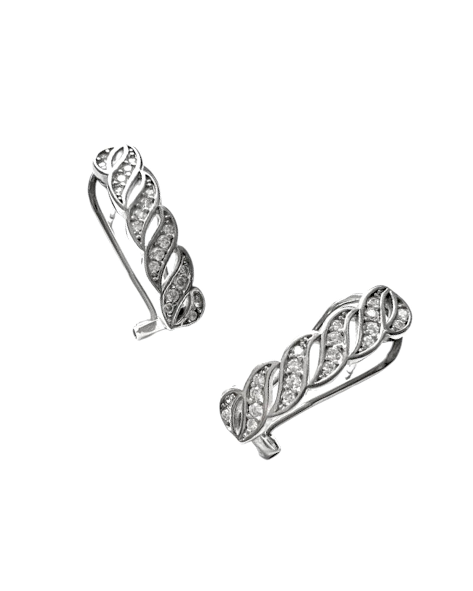 Silver Chain Hoops