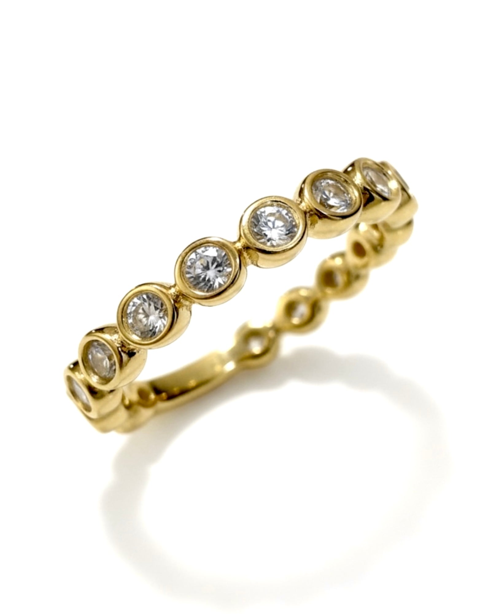 Gold-plated silver ring with sparkly beads.