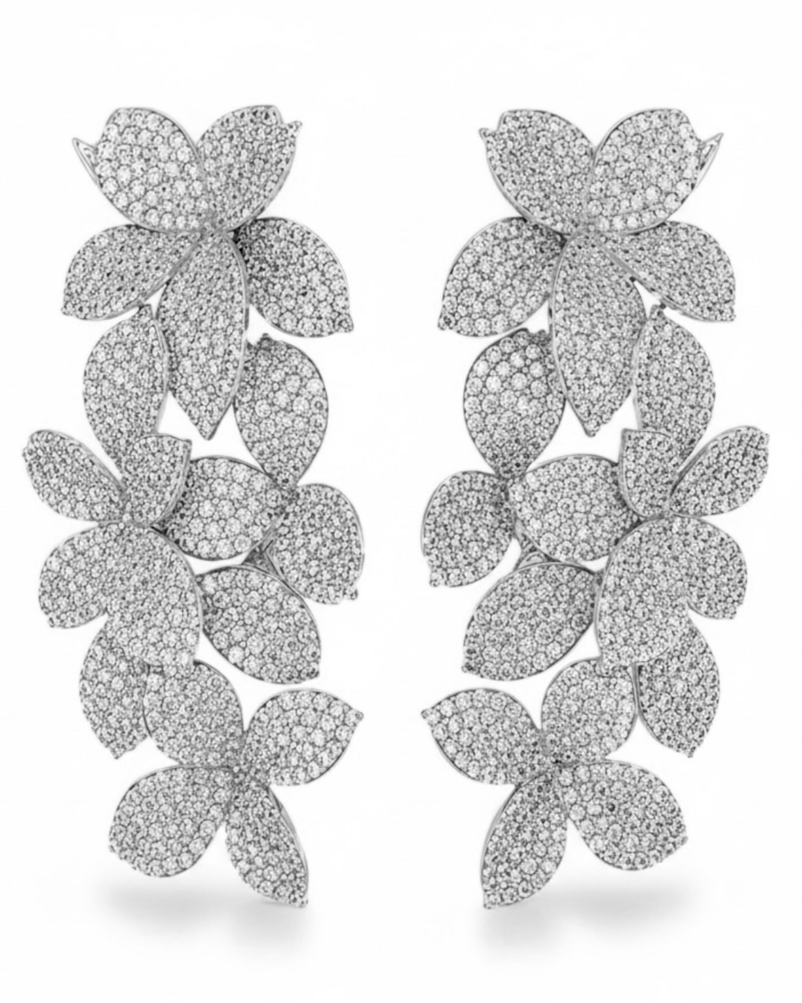Silver Petal Earrings