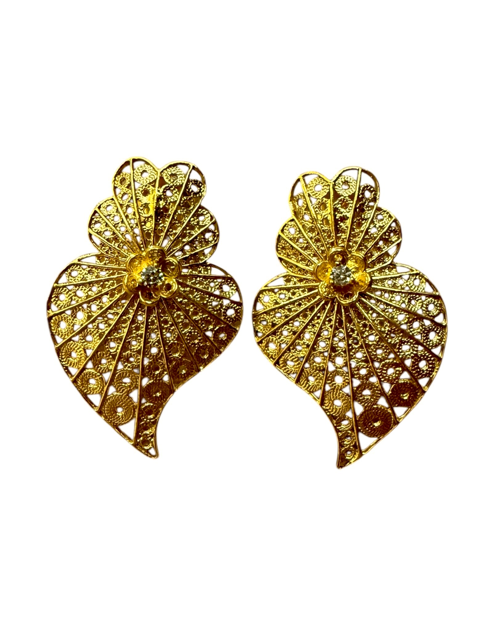 Viana Heart Earrings in Gold Plated Silver