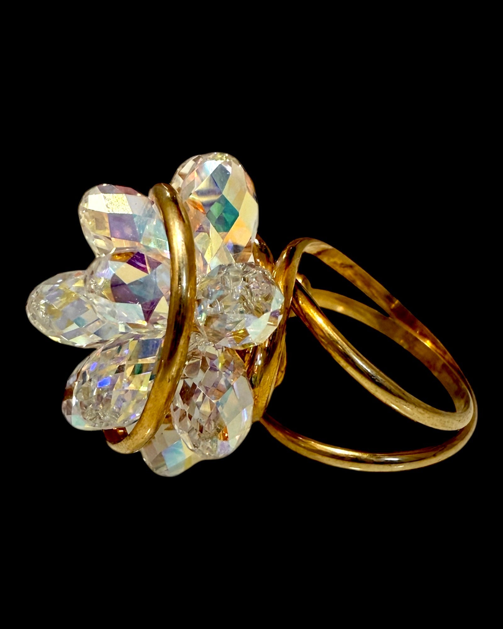 Colorful Glitter Ring in Gold-Plated Silver