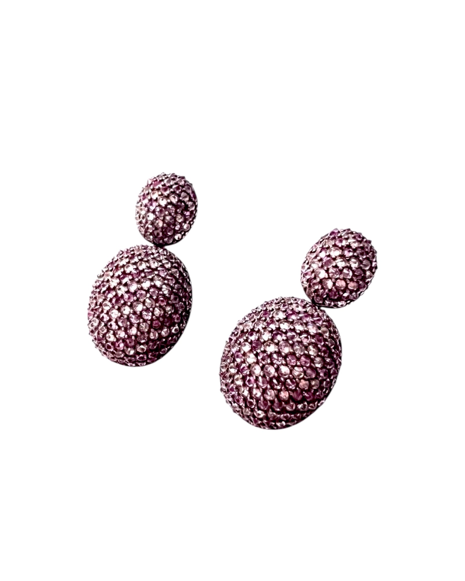 Pink Stone Earrings in Silver