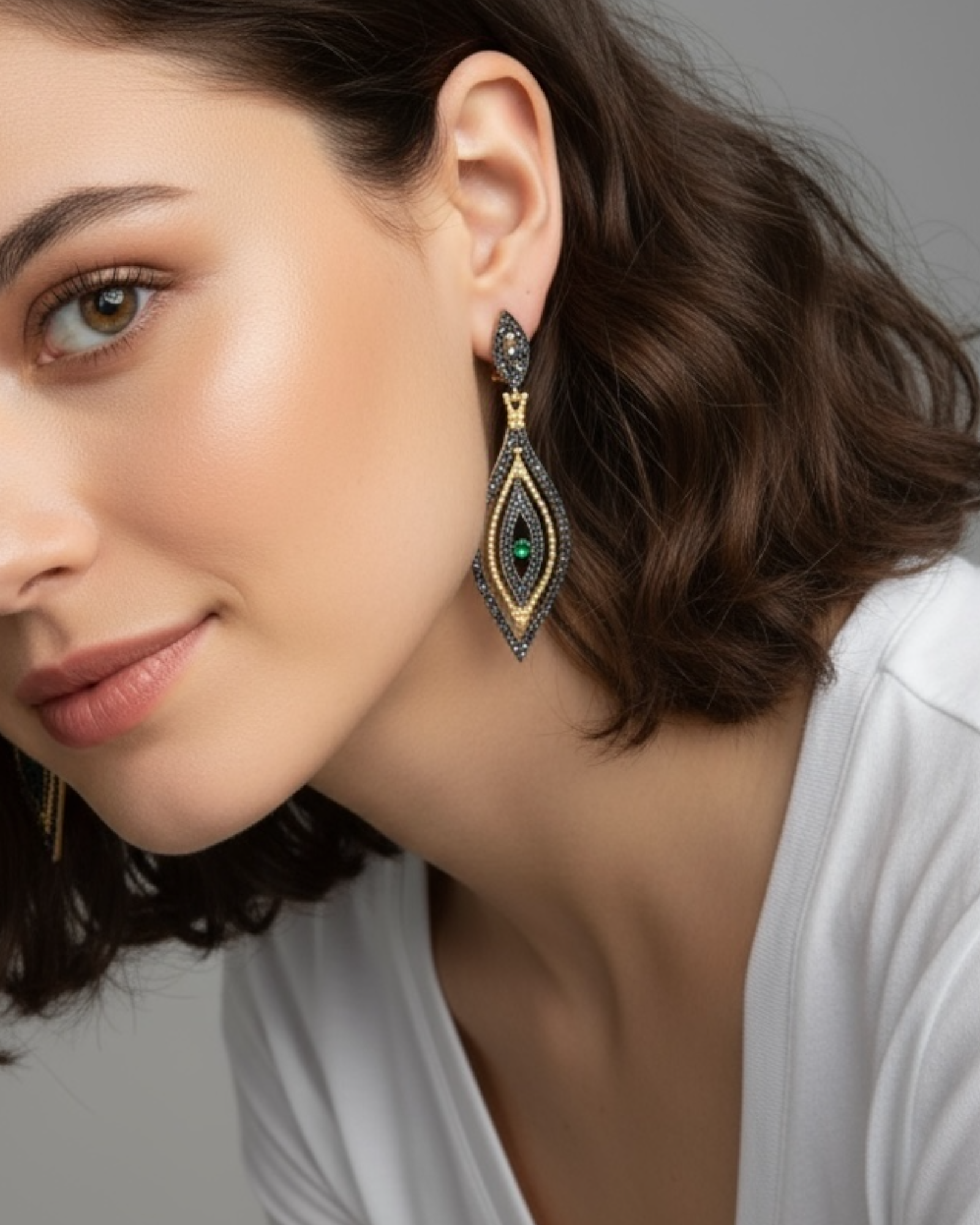 Gold-plated silver drop earrings