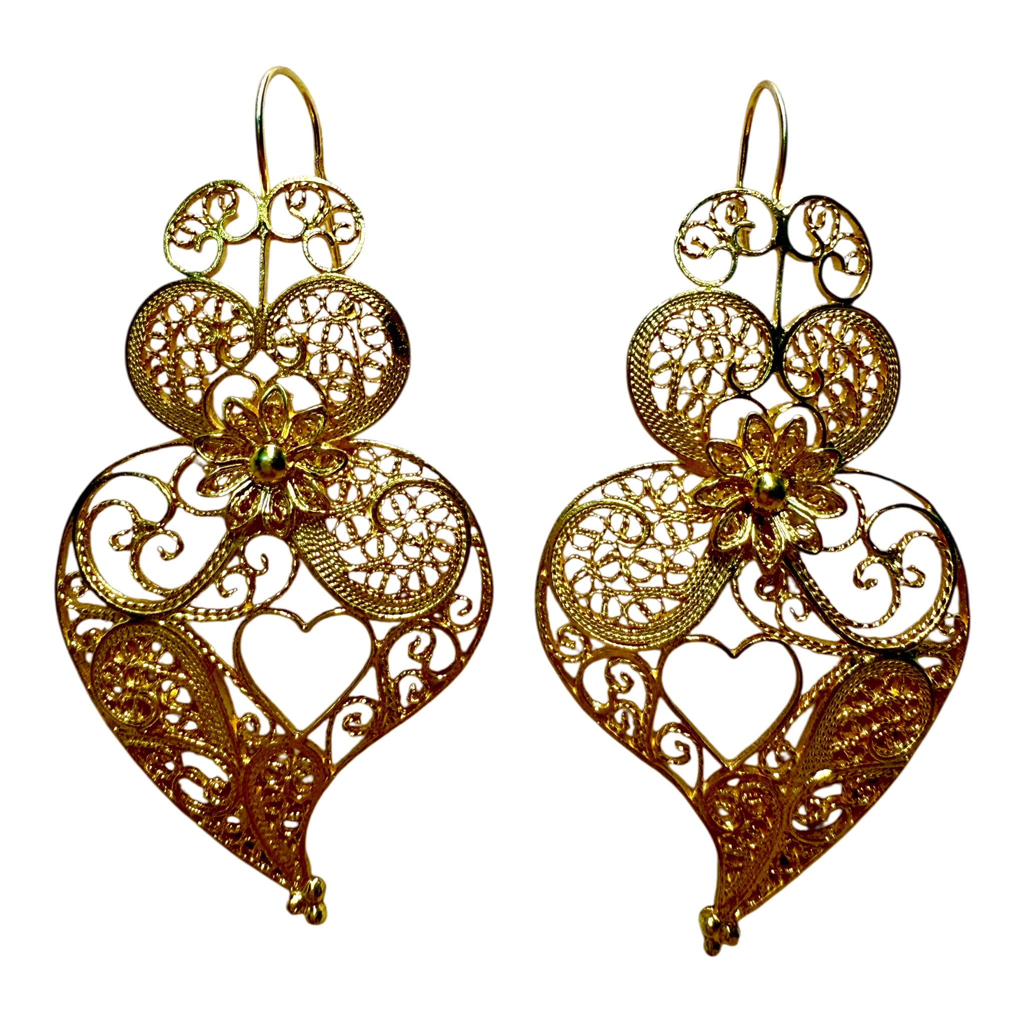 Viana Heart Earrings in Gold Plated Silver