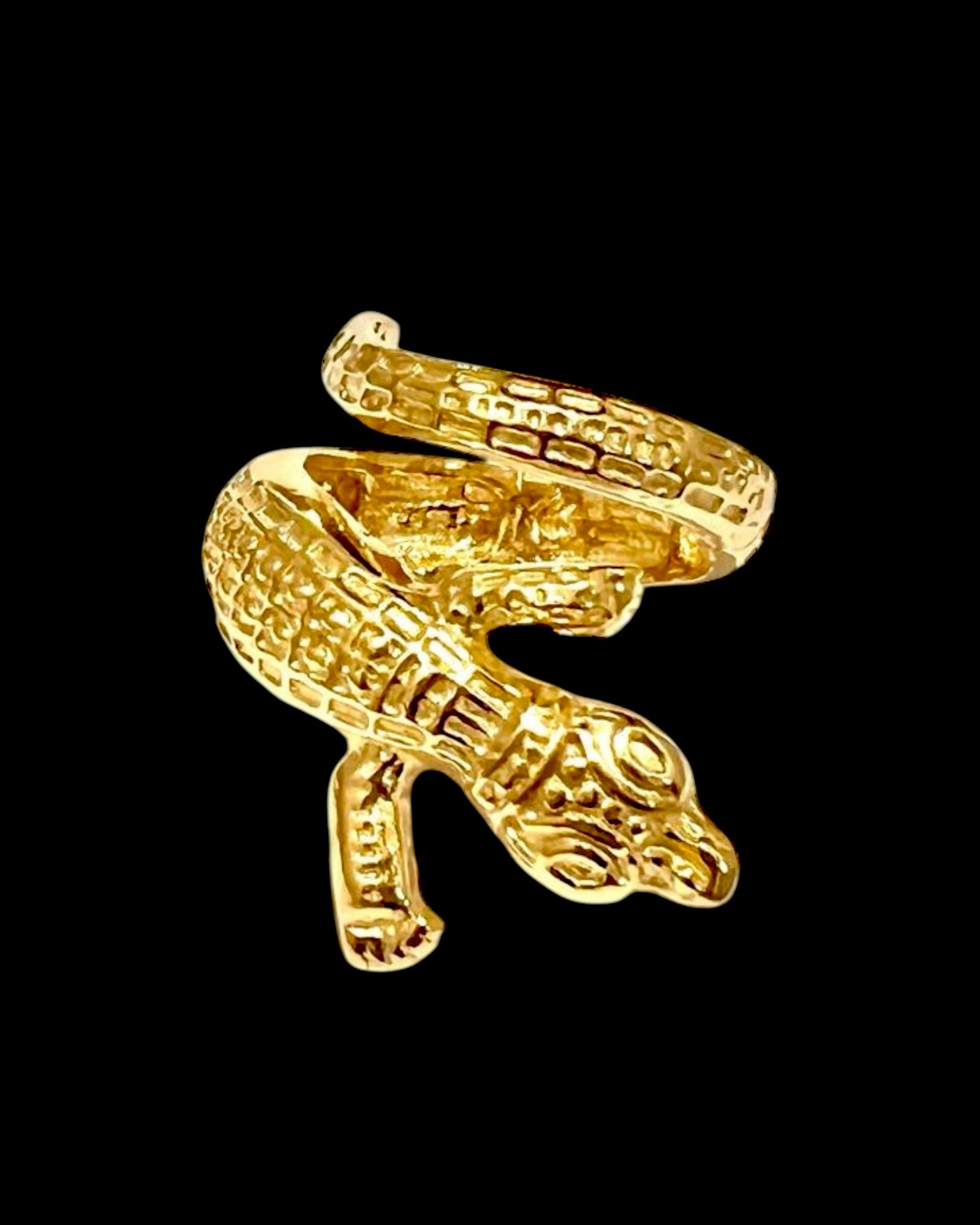 Lizard Ring in gold-plated silver