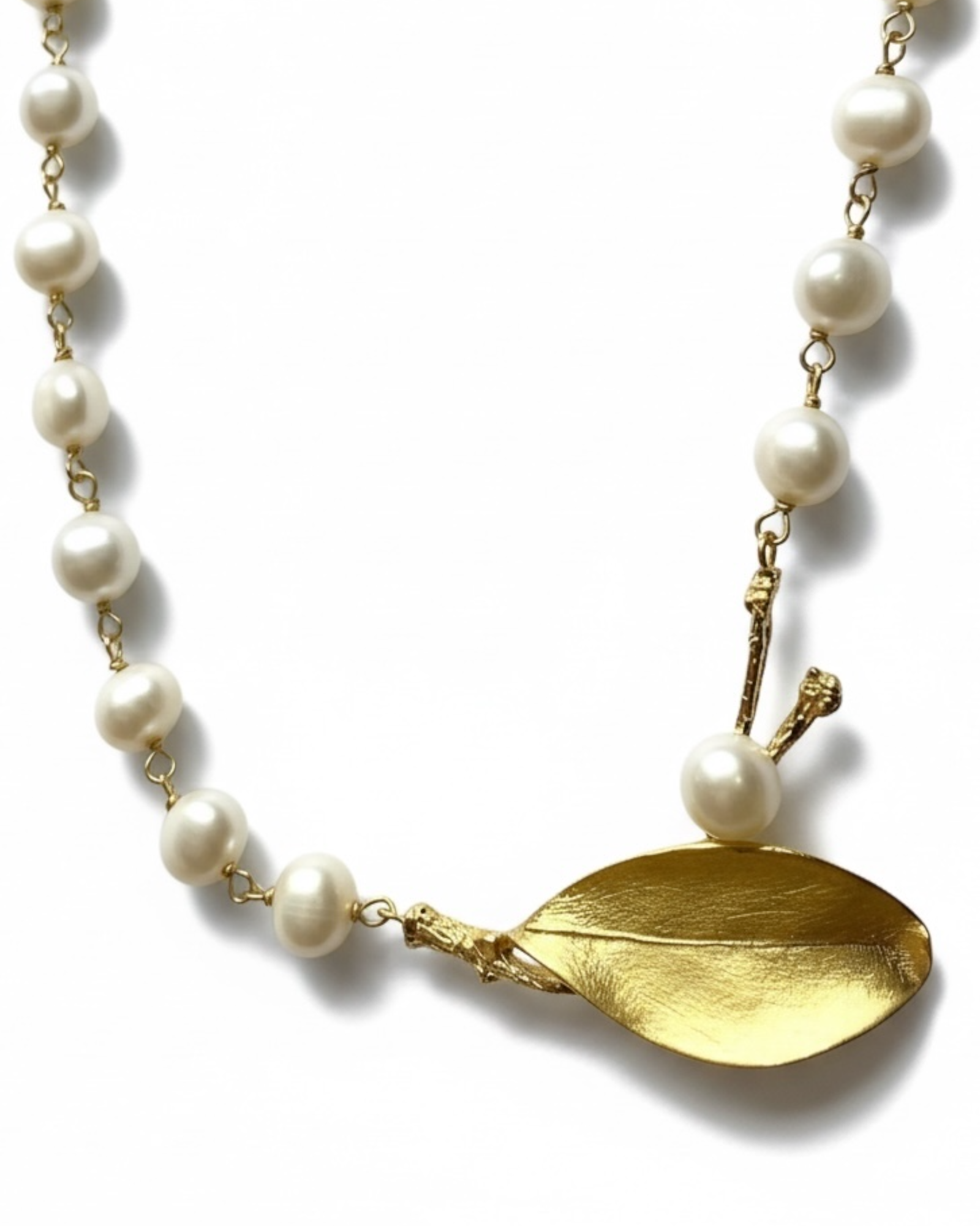 Necklace with Pearls in Gold-Plated Silver