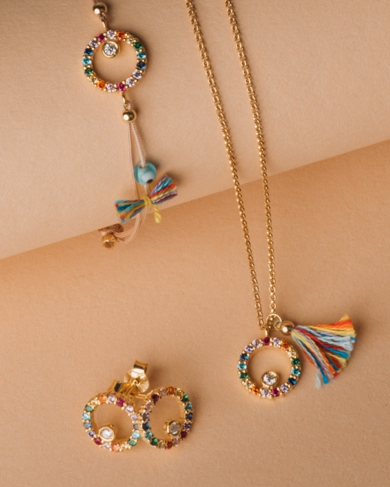 Rainbow Necklace in Gold-Plated Silver