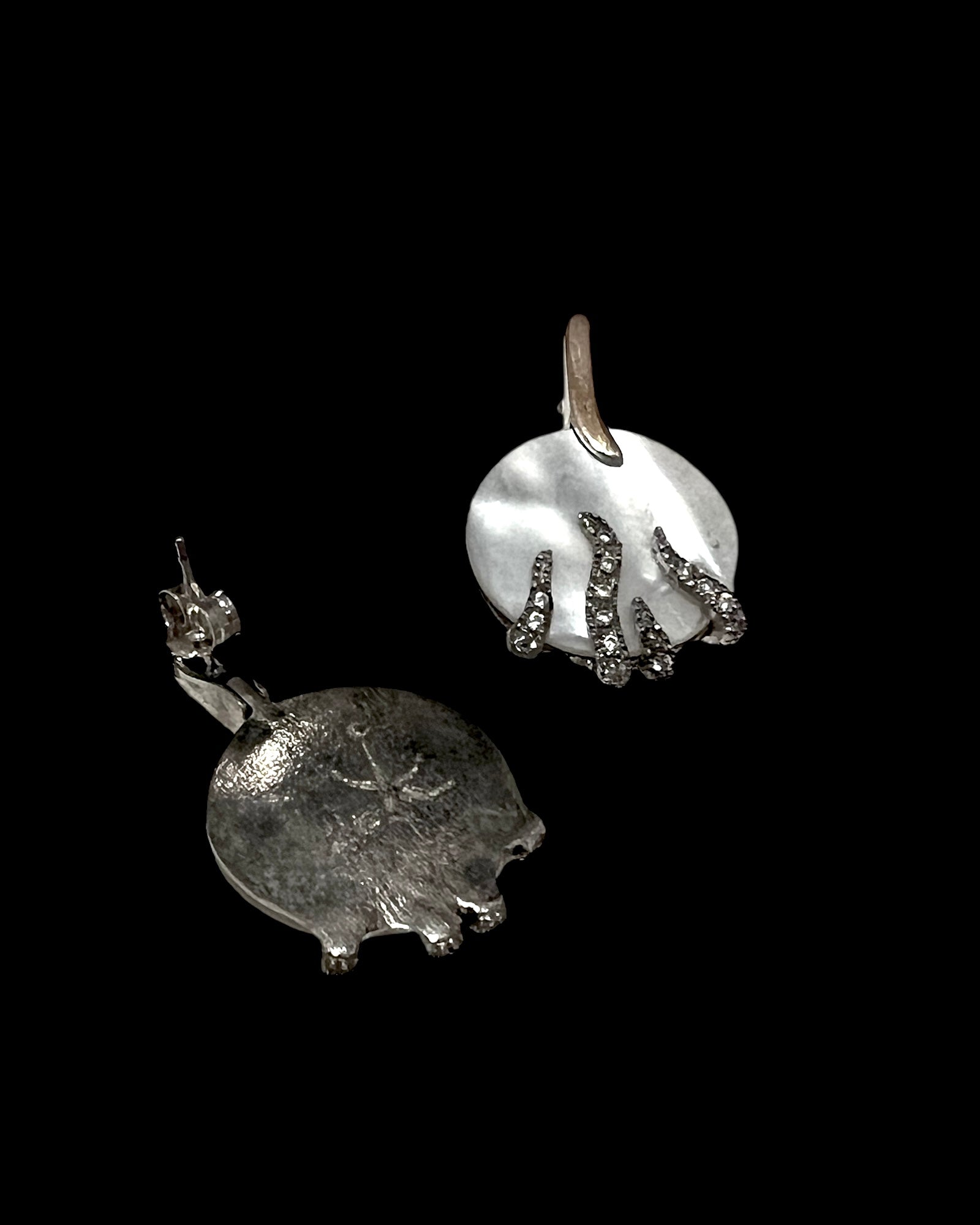 Flame Earrings in Silver and Gold