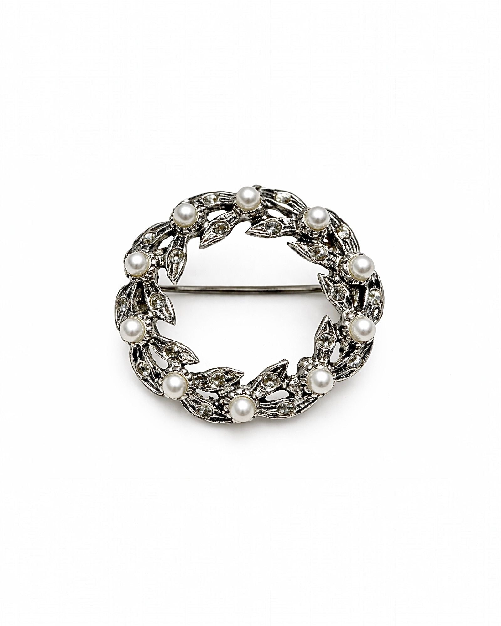 Alfinete em Prata com Pérolas