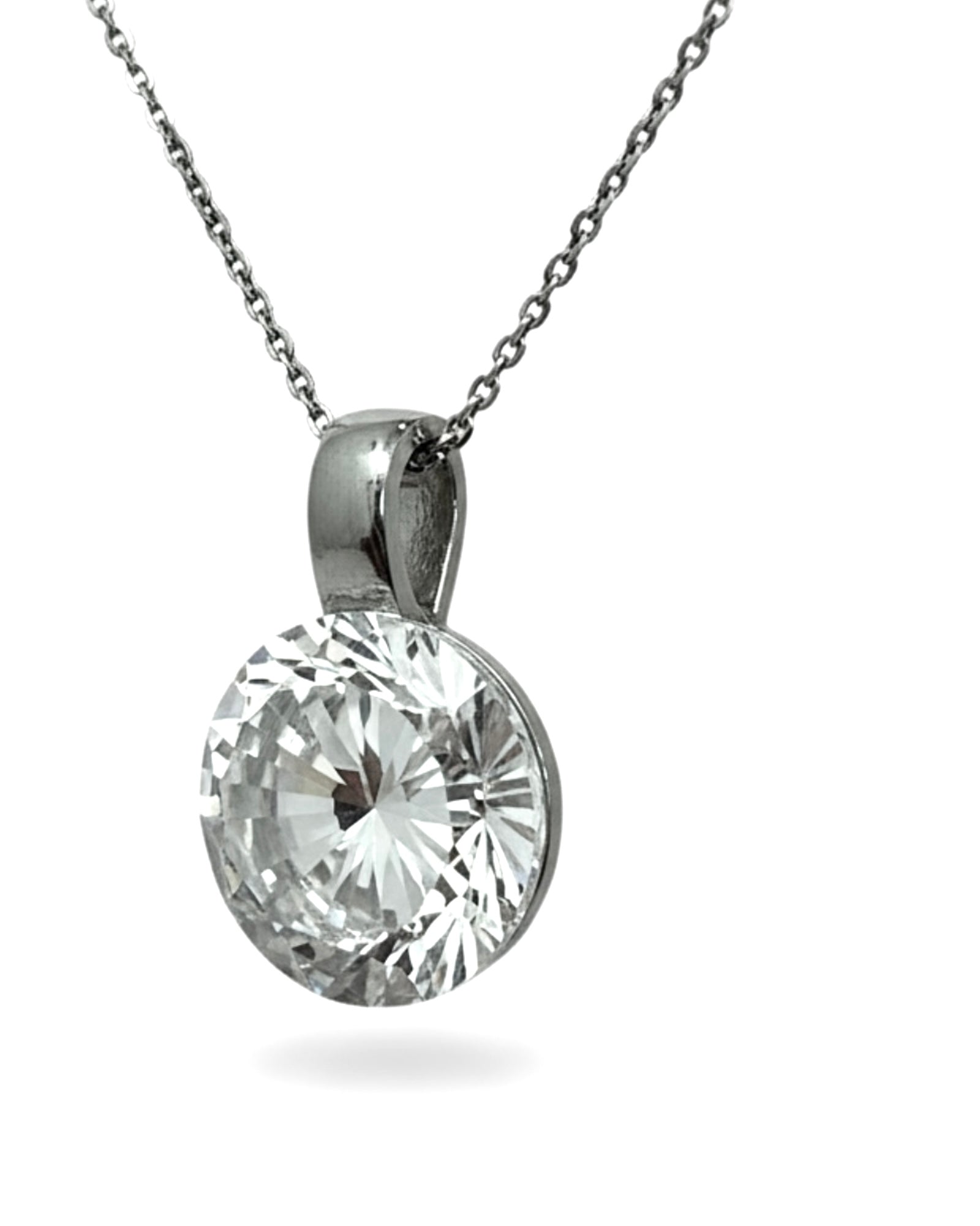 Silver Solitaire Necklace
