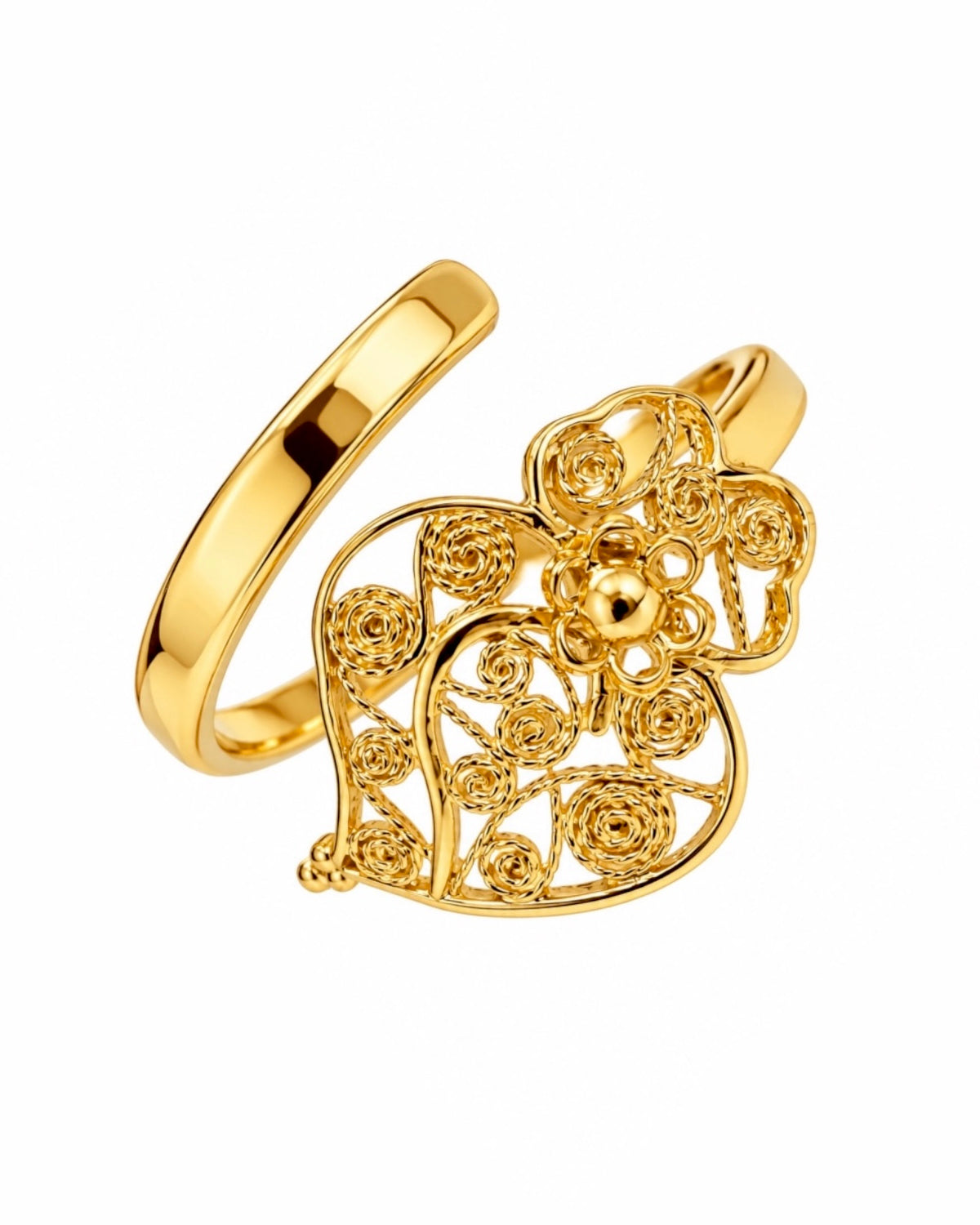 Viana Heart Ring in Gold-Plated Silver