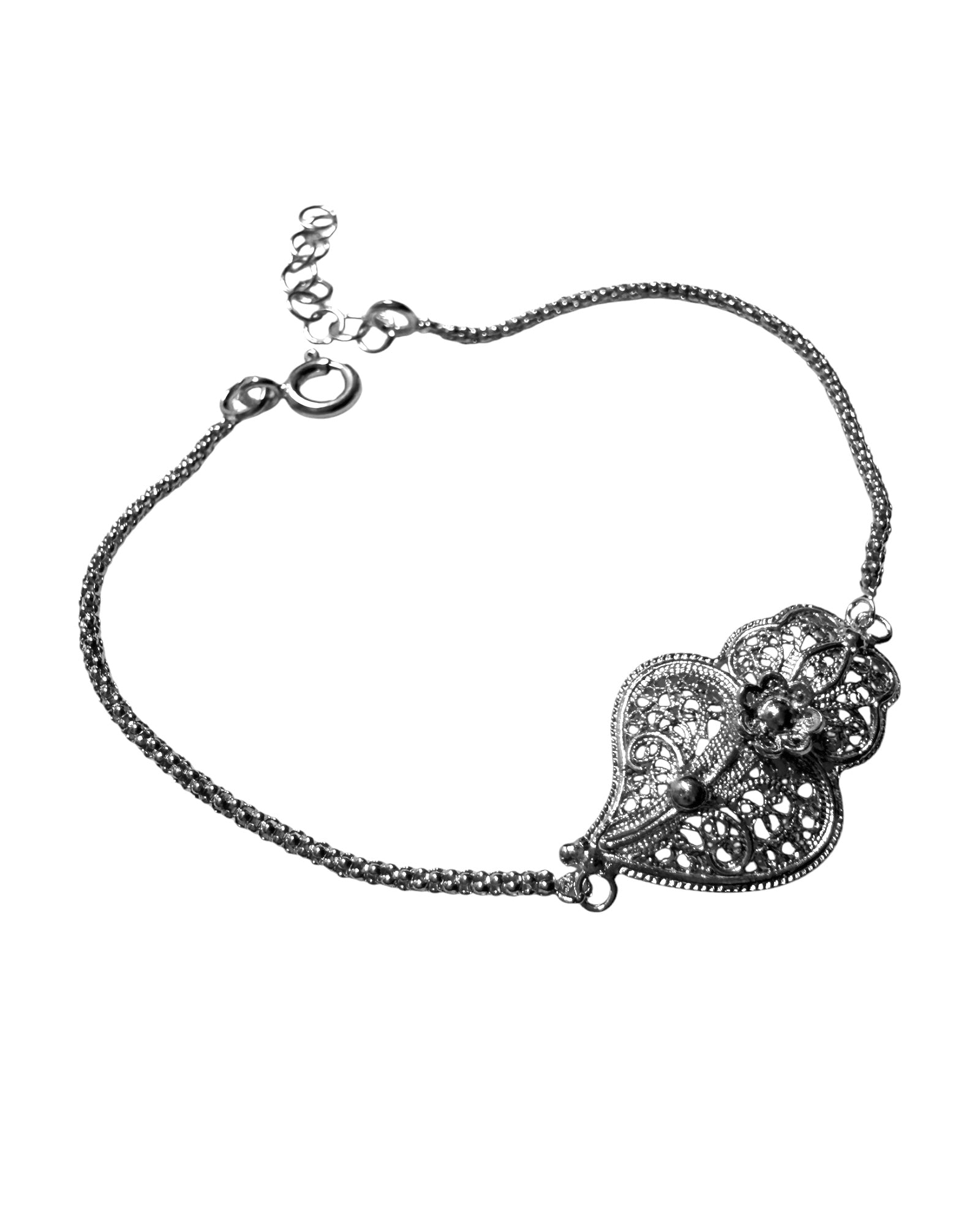 Pulseira Coração de Viana em Prata