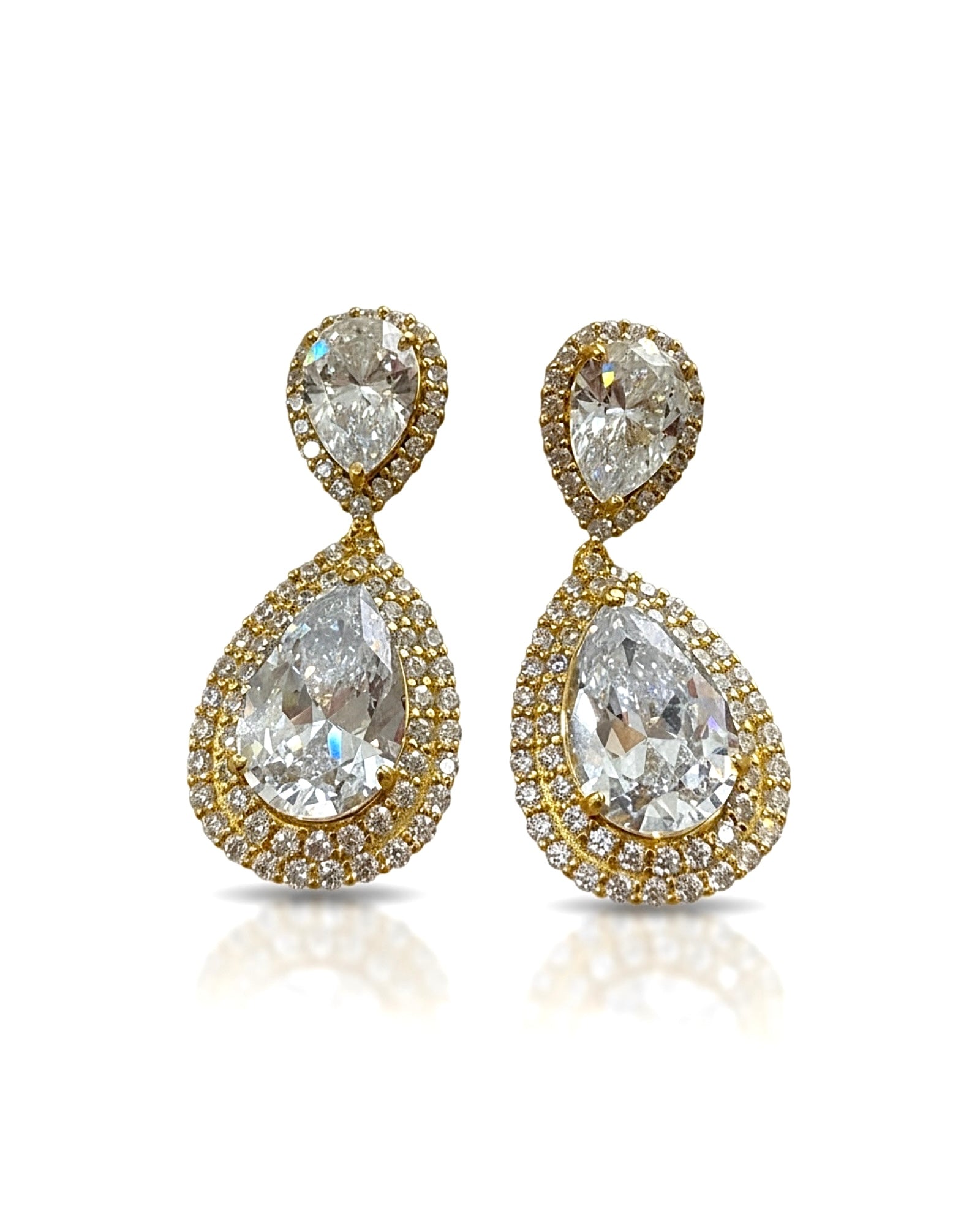 Gold-plated silver drop earrings