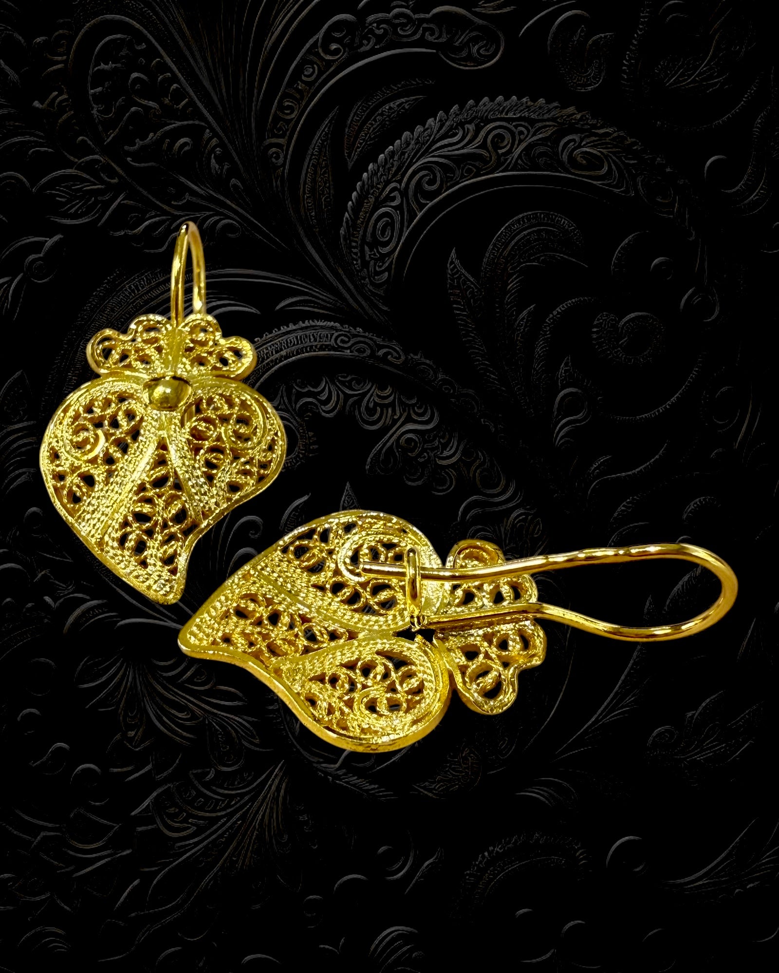 Viana Heart Earrings in Gold Plated Silver