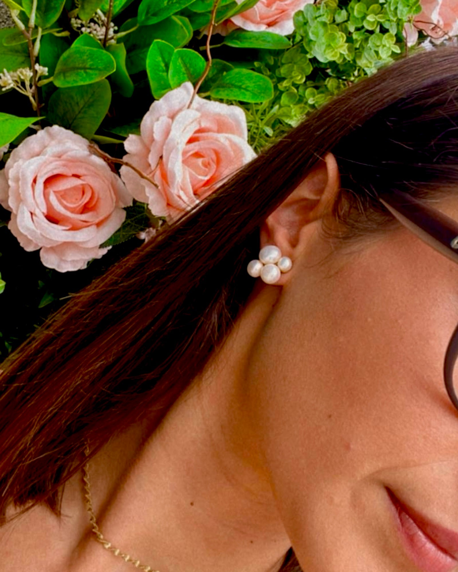Pearl Earrings in Gold Plated Silver