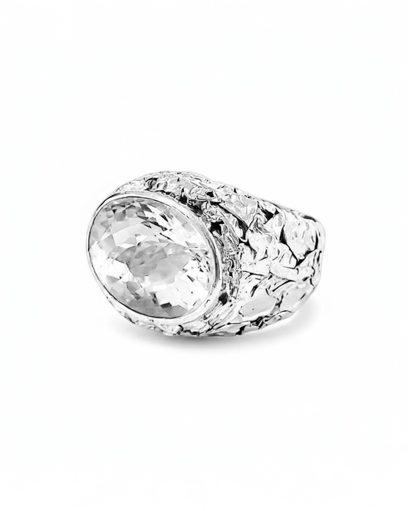 Anel Solitário em Prata