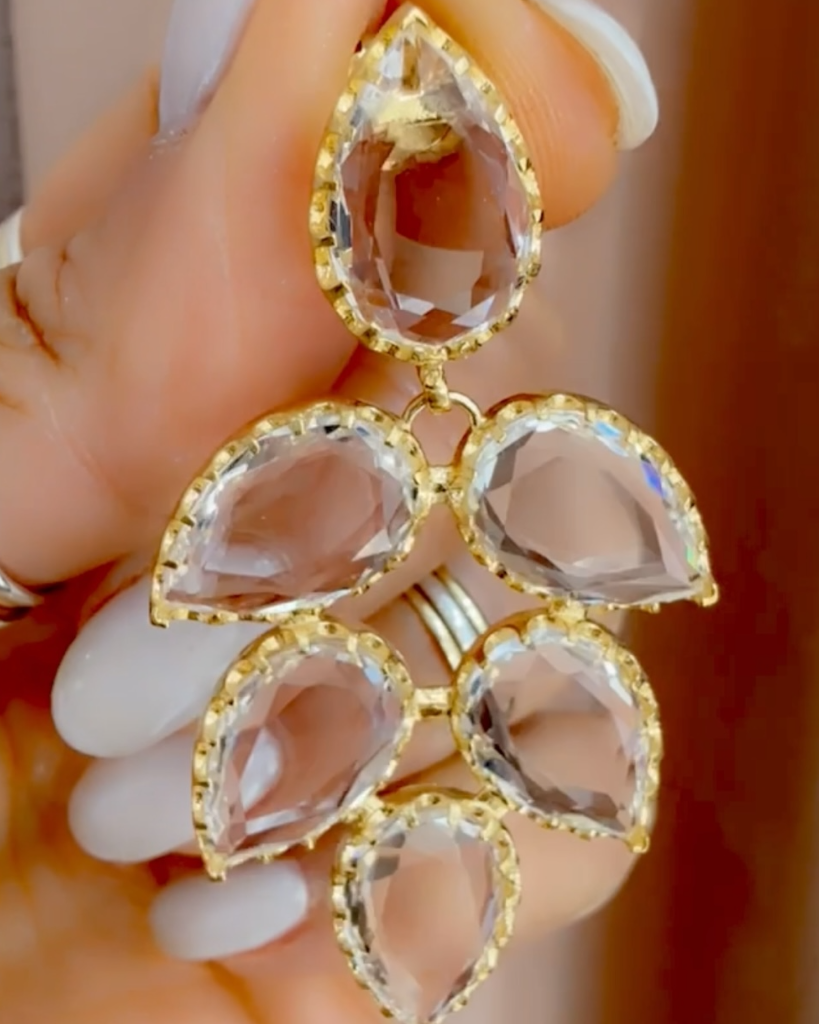 Gold-plated silver drop earrings