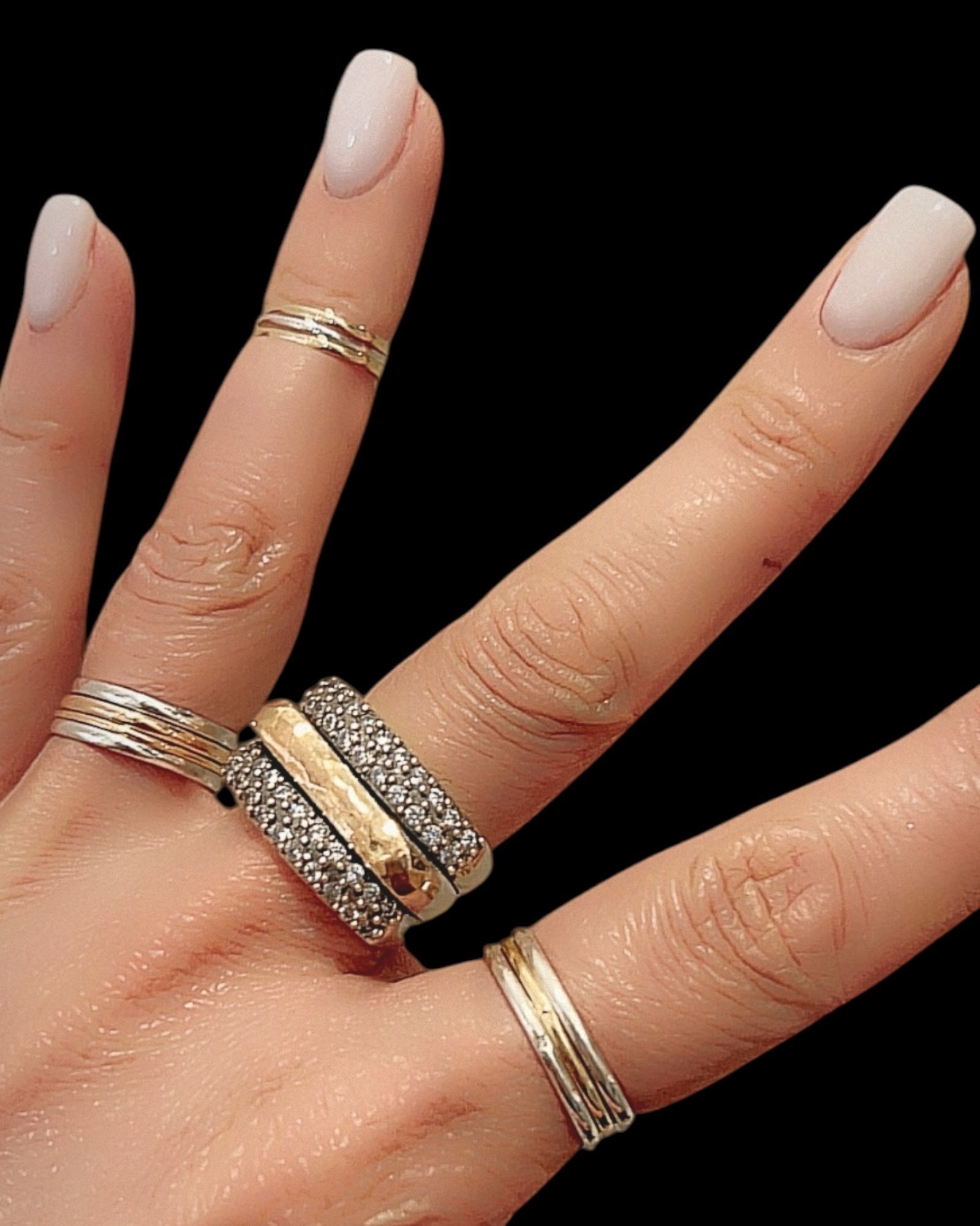 Book Ring in silver and gold