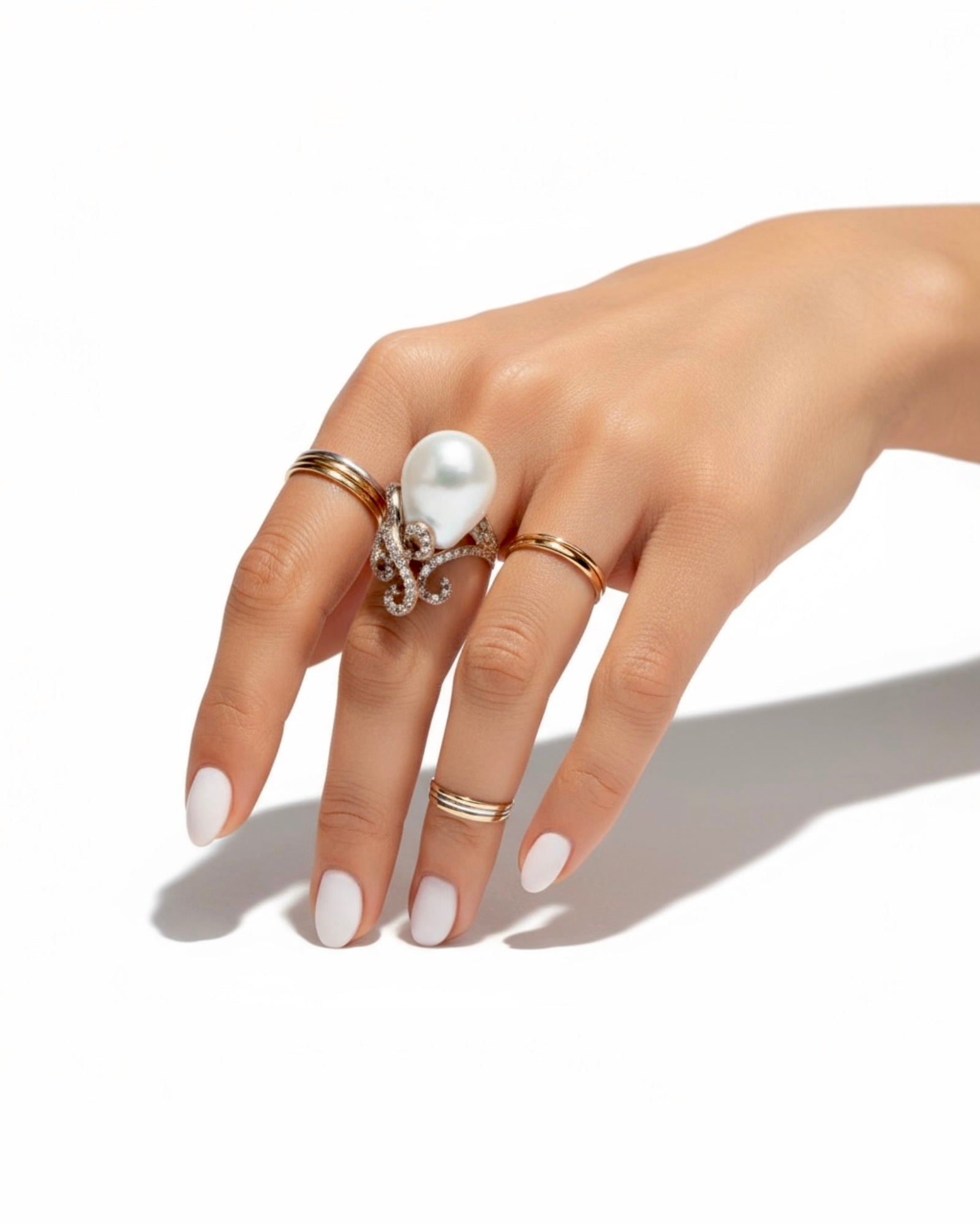 Anel Elegância com Pérola em Prata