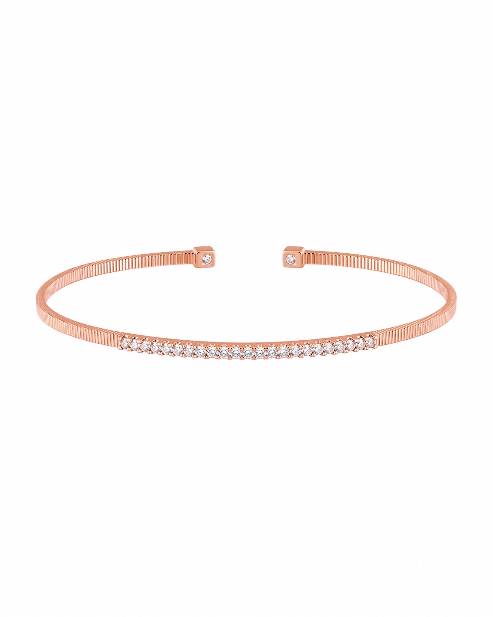 Pulseira / Escrava Brilhos em Prata e Prata Rosa
