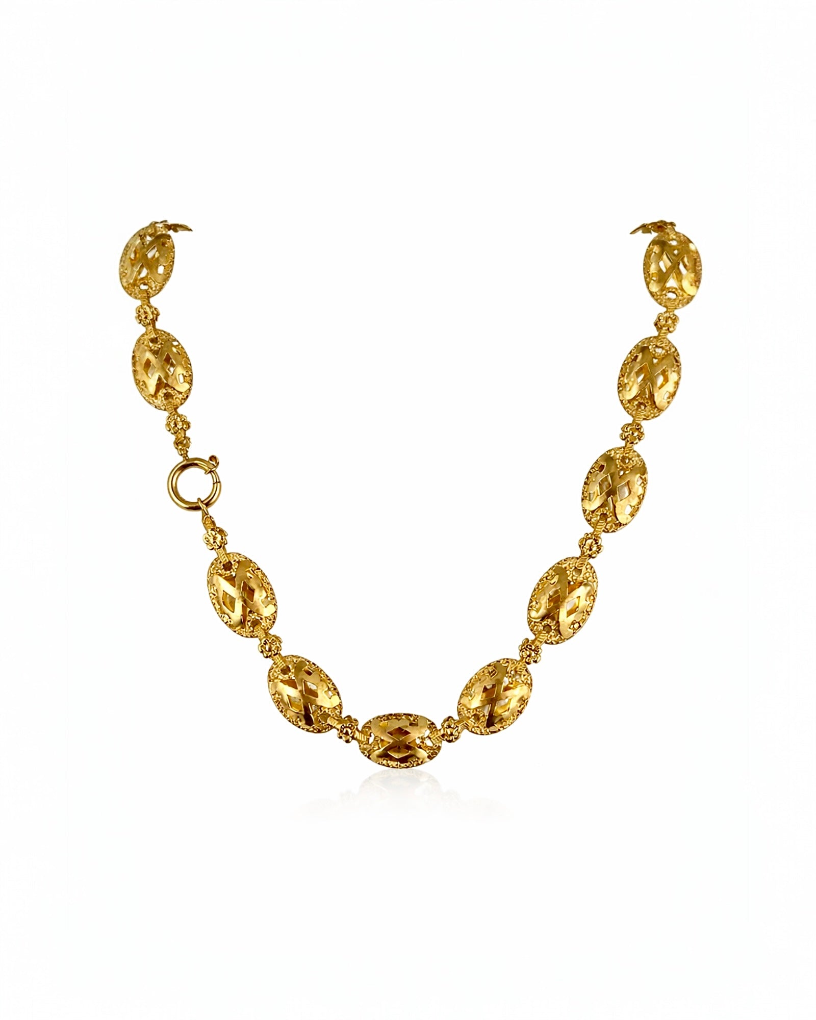 Filigree Grass Necklace in Gold-Plated Silver