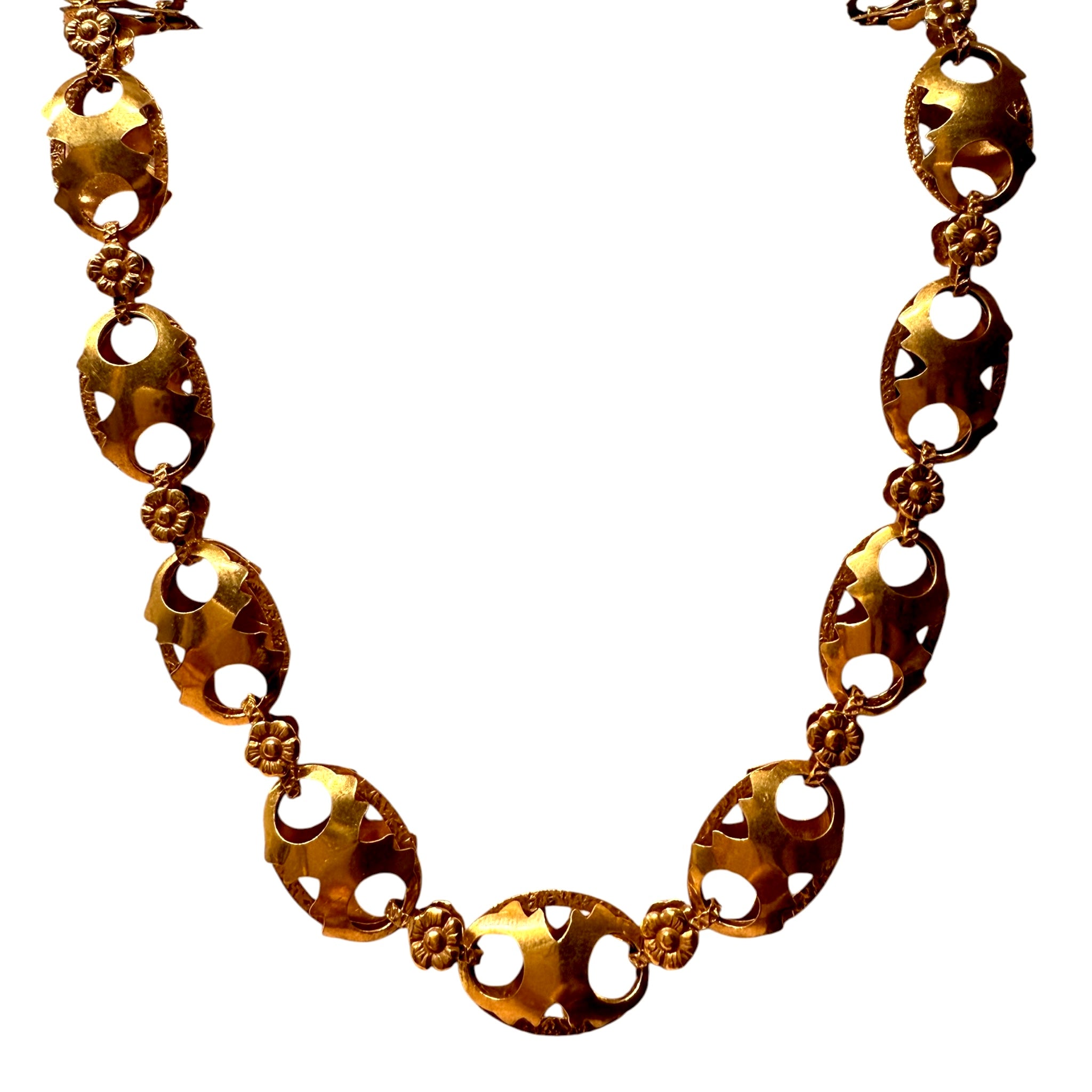 Filigree Chain Necklace in Gold Plated Silver