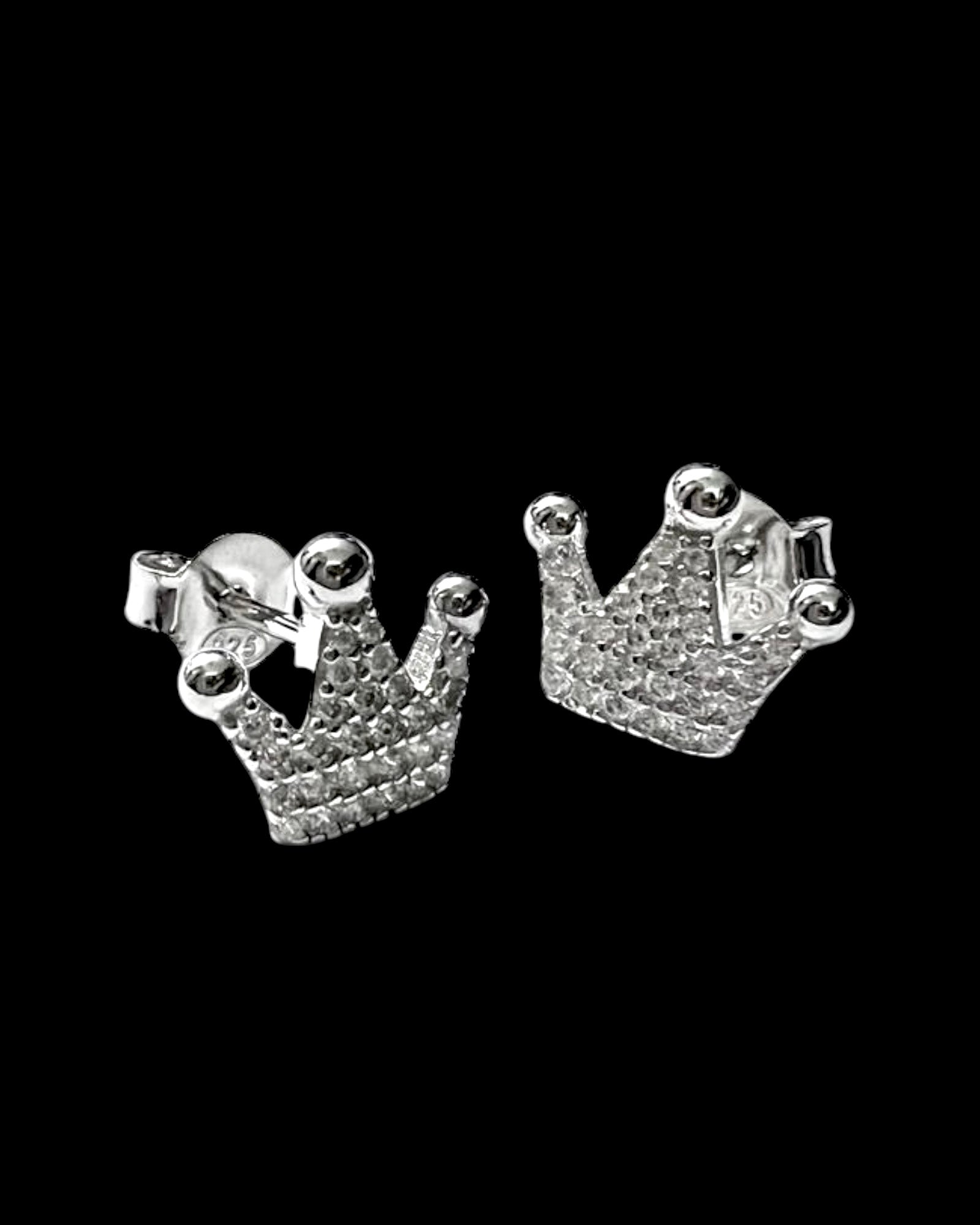 Silver Crown Earrings