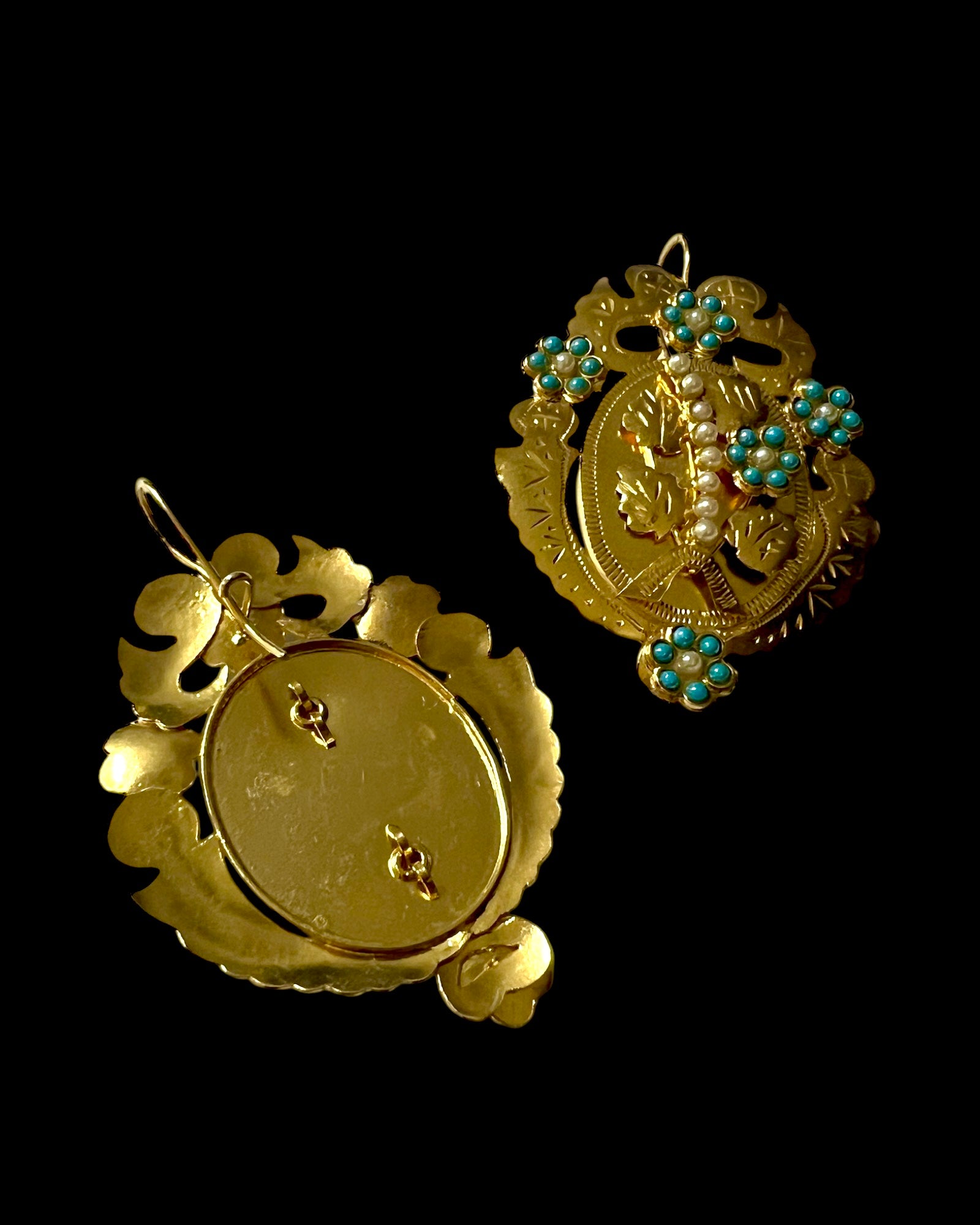 Filigree Gold Plated Silver Earrings
