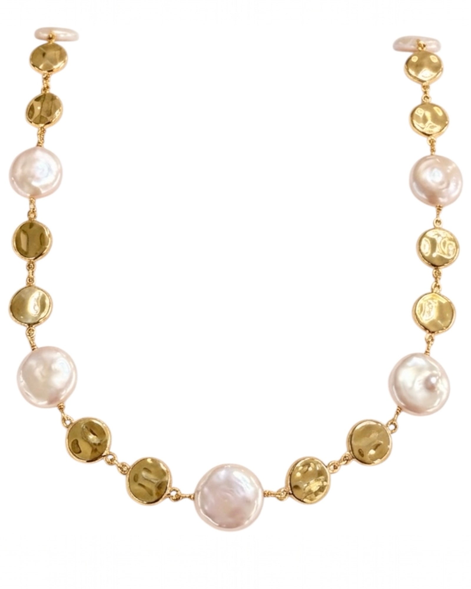 Colar com Pérolas e Prata Dourada