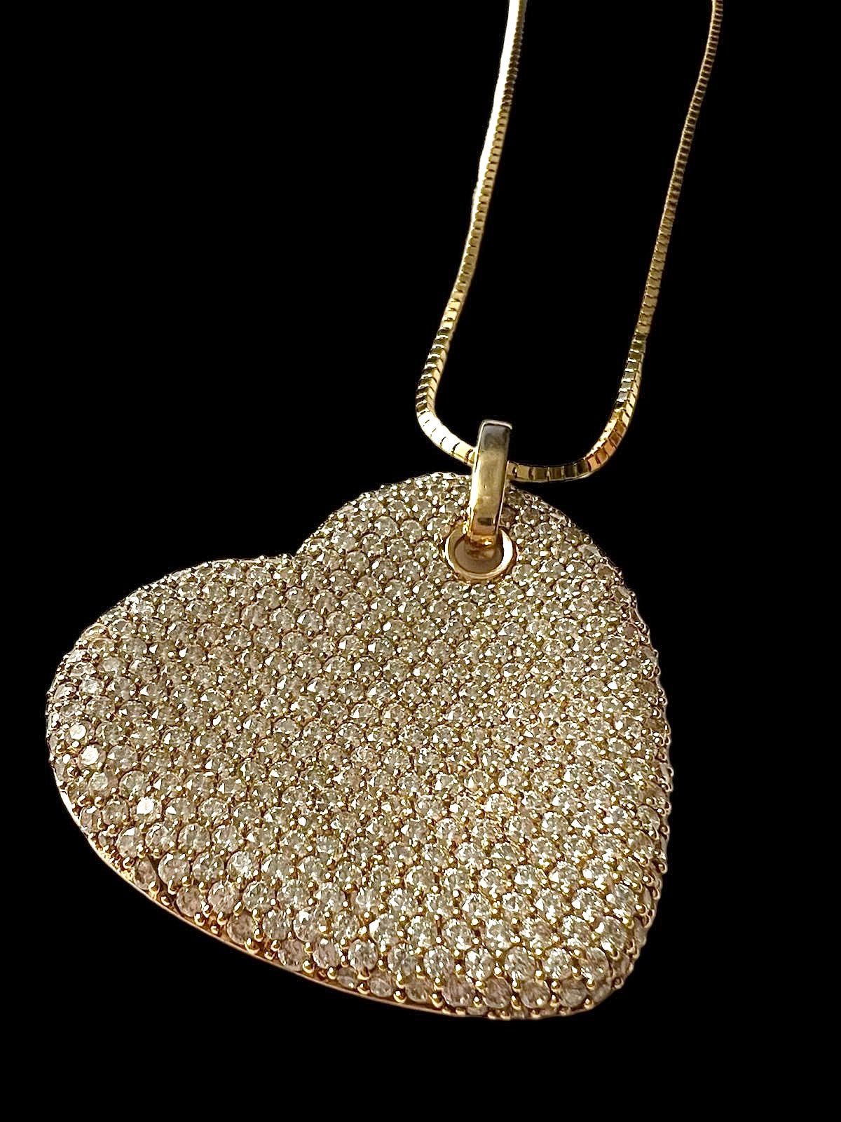 Colar Coração em Prata Dourada